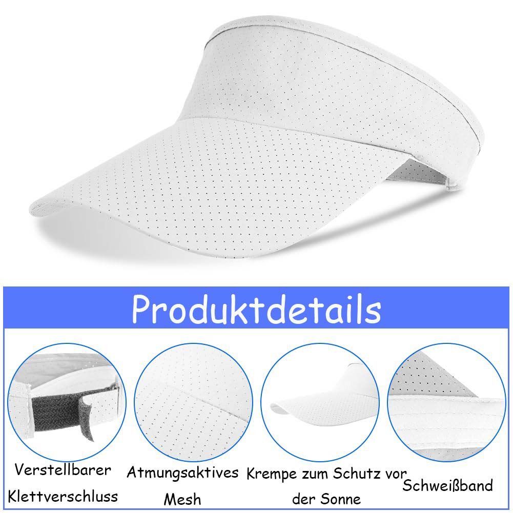 Zaewry Schirmmütze Visor Cap Herren und Damen, Atmungsaktiv und Schweißabsorbierend