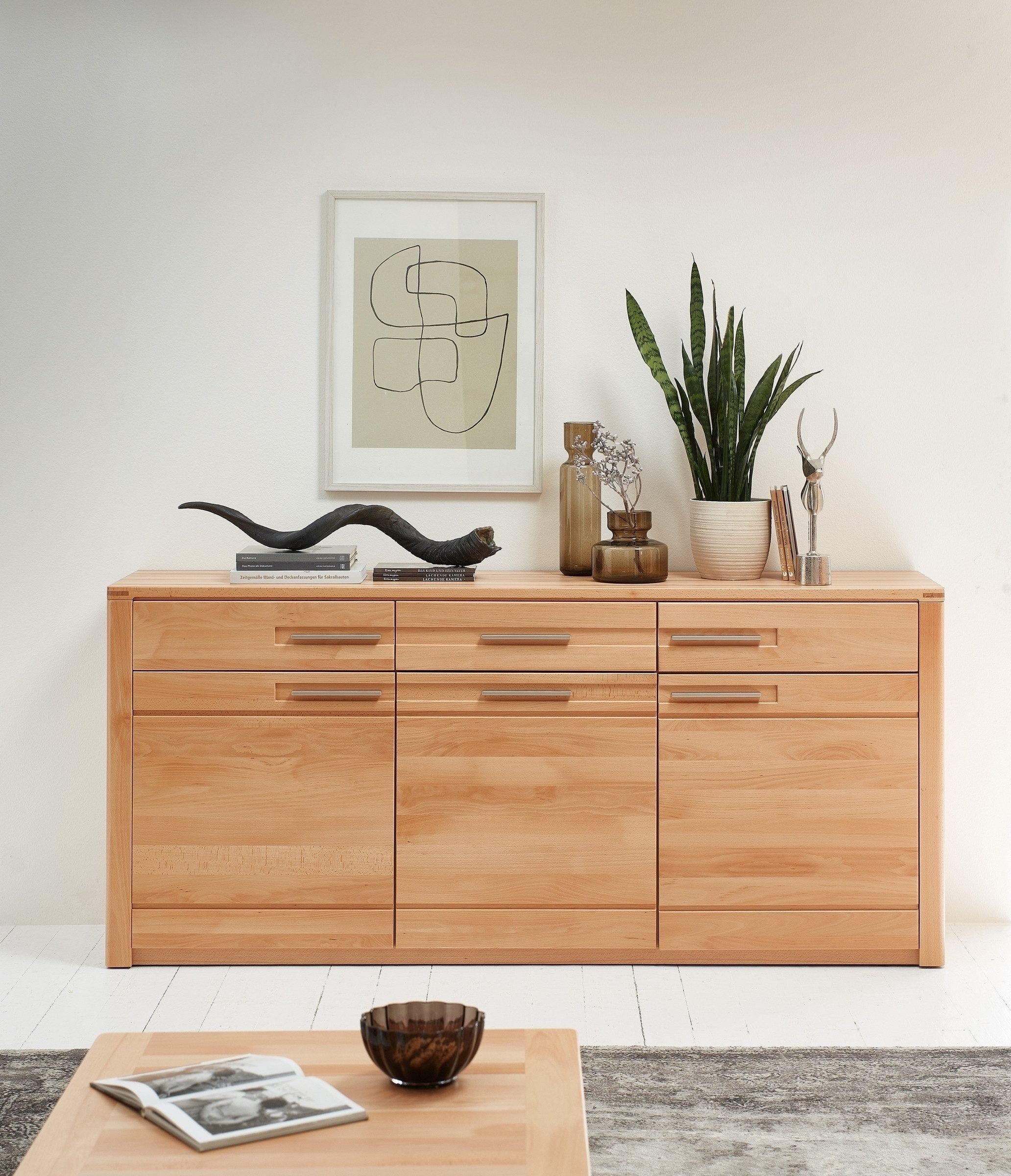freiraum Sideboard Nature One, 3 Türen, 3 Schübe, FSC, in Kernbuche teilmassiv - 190x86x45cm (B/H/T)