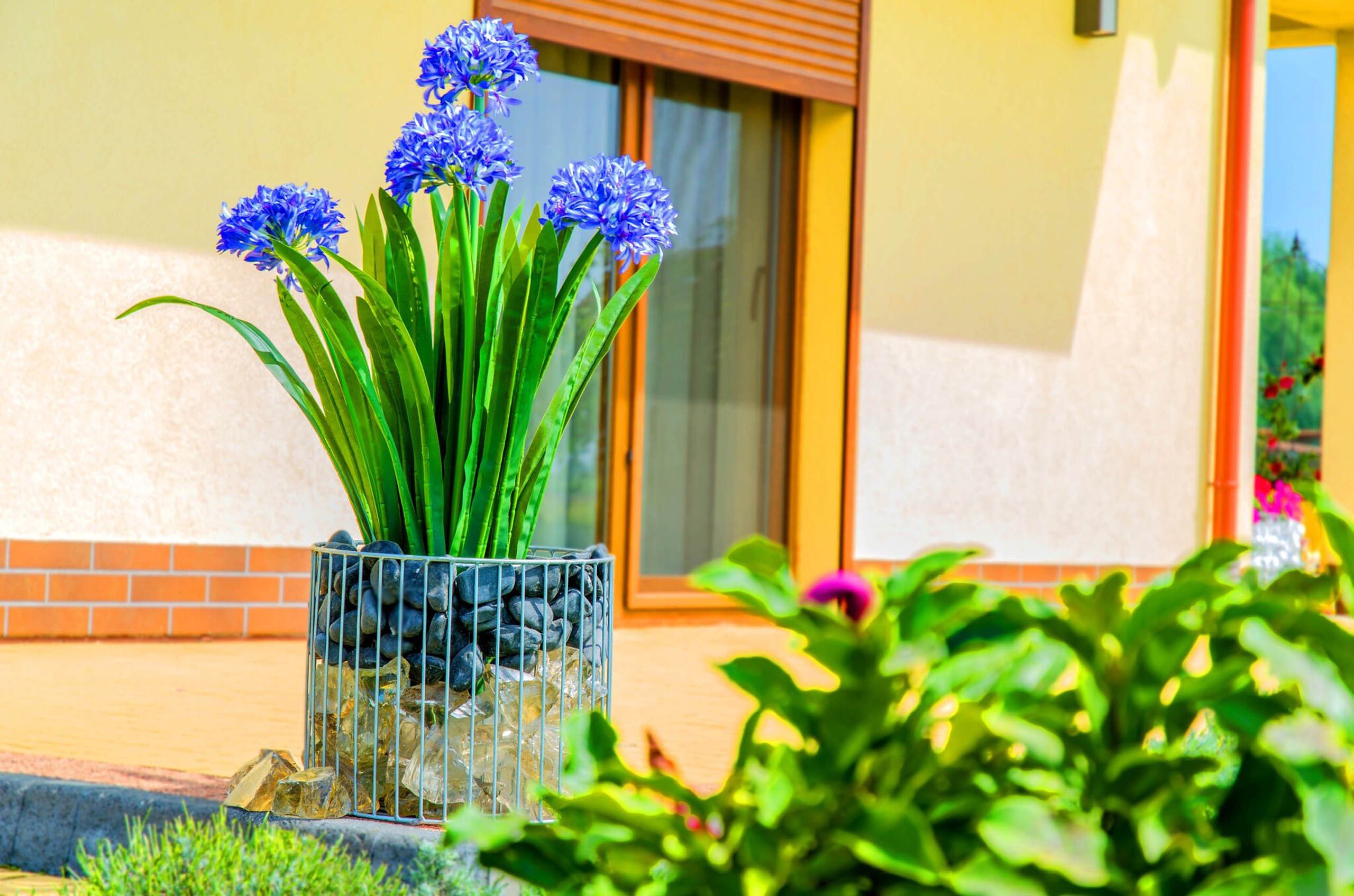 Sarcia.eu Blumentopf Gabionen/Stahl Blumentopf Walze AMBER