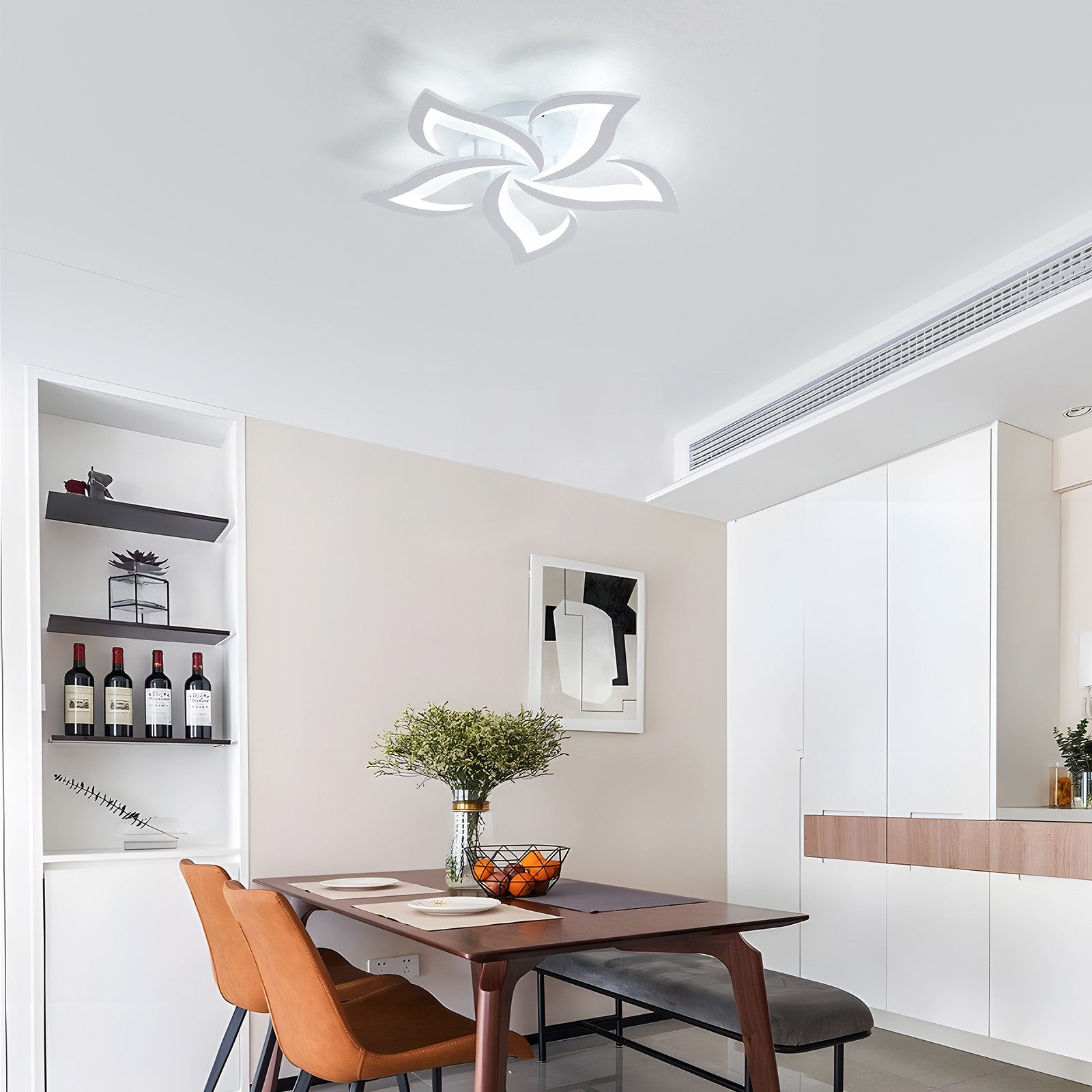 Riserva LED Dekolicht Acryl Deckenleuchte,Schwalbenschwanzform,5 Leuchtenköpfe,60W,6000K, Energiesparend und umweltfreundlich, einfach zu installieren