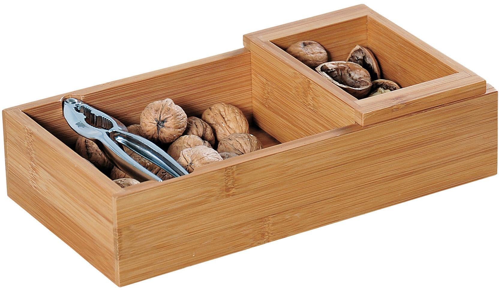 KESPER for kitchen & home Snackschale, Bambus, (Set, 3-tlg), mit Schale für Abfälle