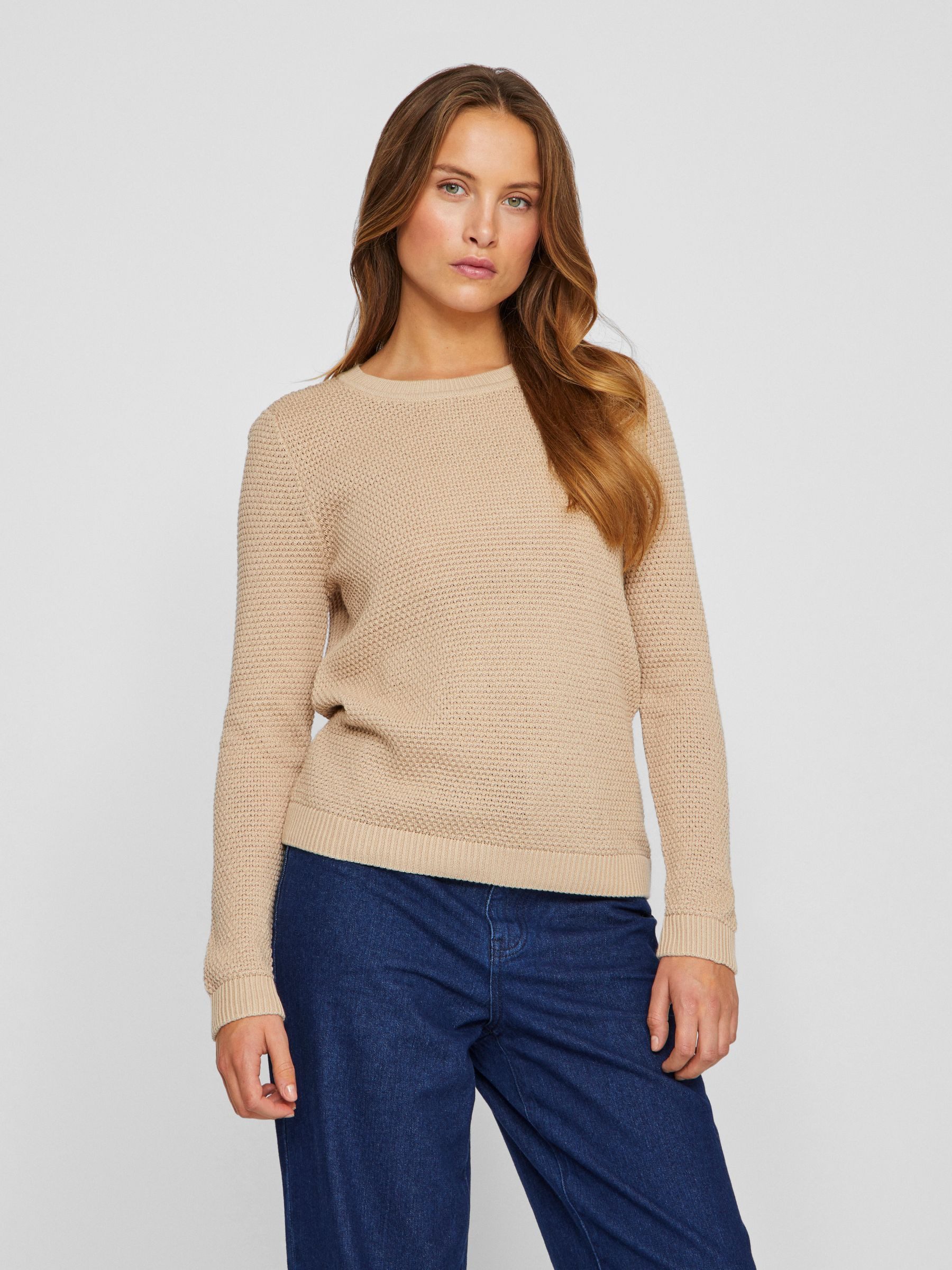 Vila Strickpullover Struktur Strickpullover Kuscheliger Design VIDALO VIDAL günstig online kaufen