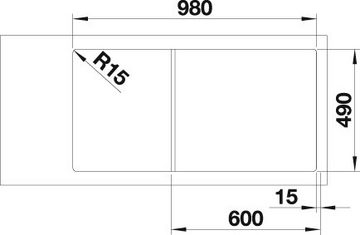 Blanco Granitspüle AXIA III XL 6 S, rechteckig, aus SILGRANIT®, inkl. Esche-Compound-Brückenschneidbrett