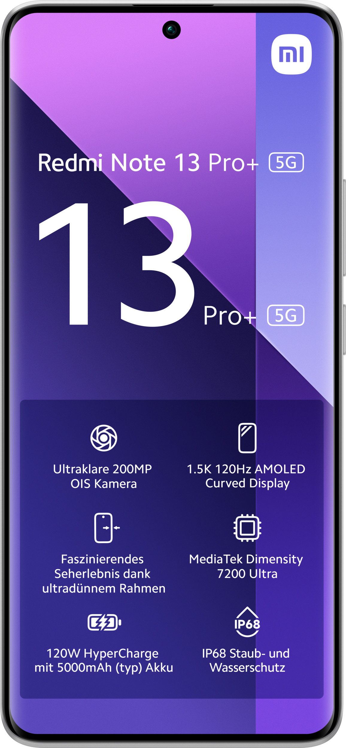 Xiaomi Xiaomi Redmi Note 13 Pro + 5G Mondschein-Weiß 12 Gigabyte 512 Gigabyte Smartphone (512 GB Speicherplatz, 200 MP MP Kamera, Portable,Smart) – Bild 2 von 4