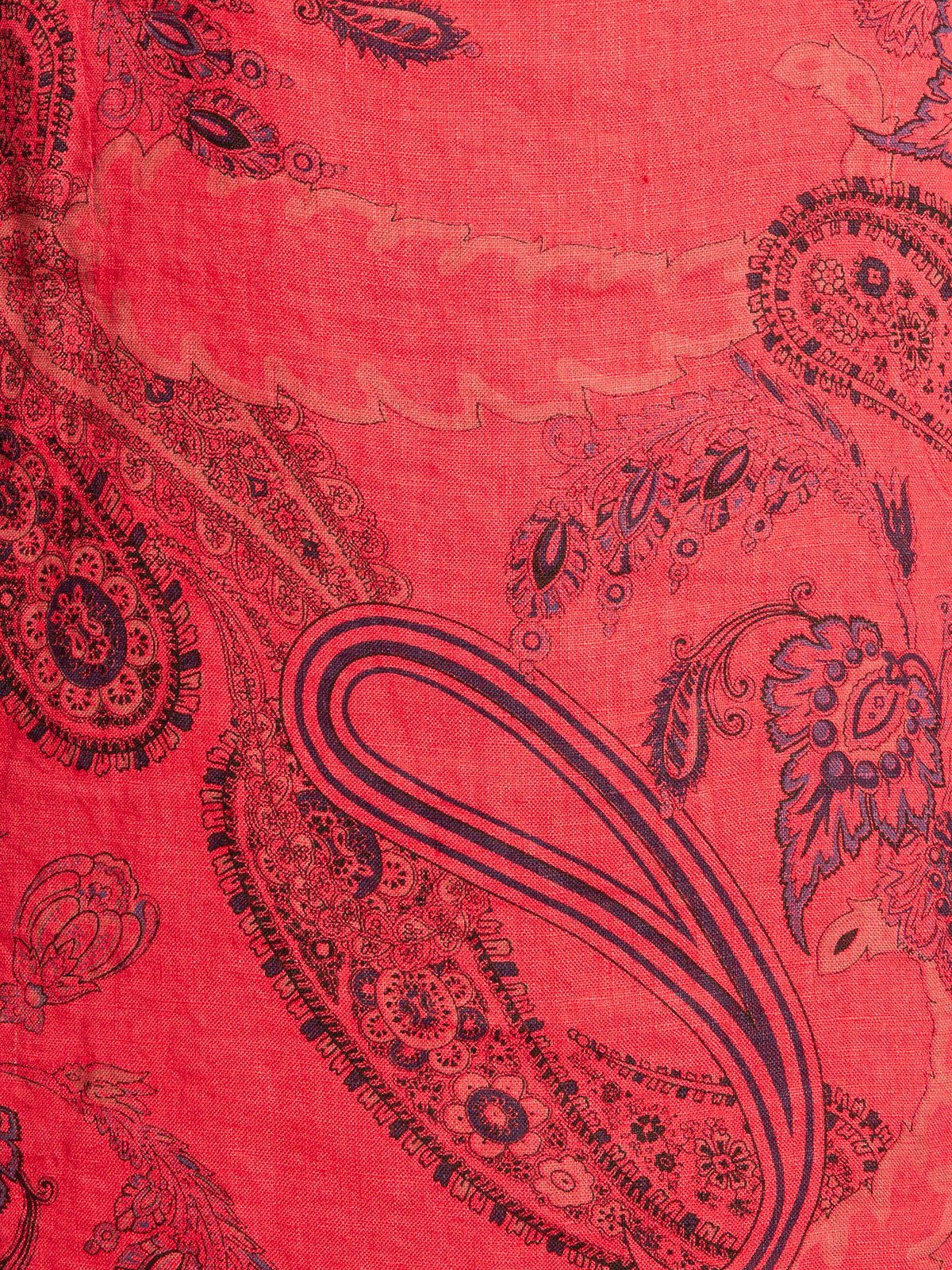 Caspar Sommerkleid SKL022 Damen Sommer Leinenkleid mit Paisley Print bis Größe 50 Luftig leicht, figurumspielende Form, mit seitlichem Jersey-Einsatz