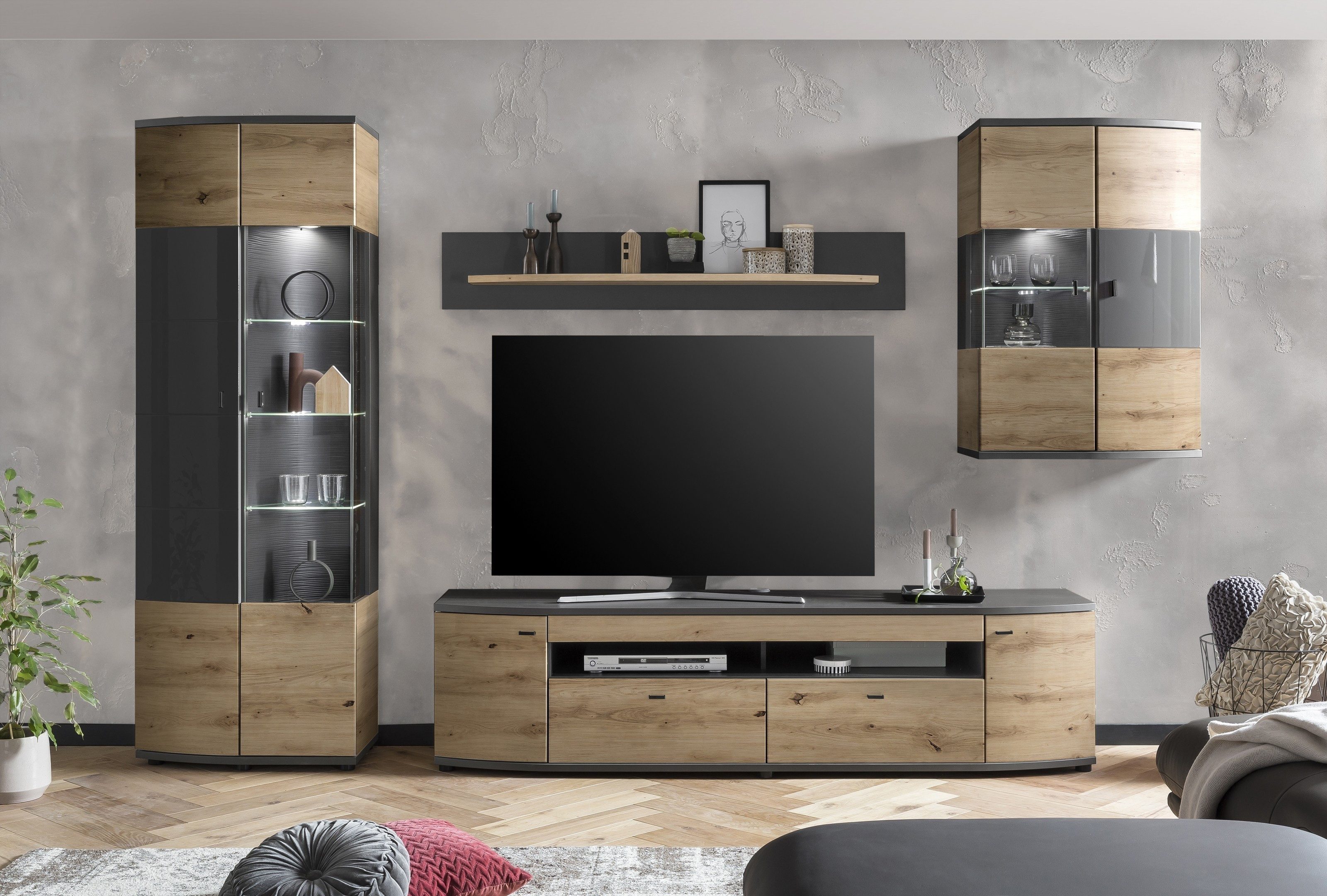 Wohnwand Eiche Artisan