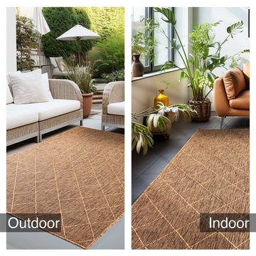 Outdoorteppich Rauten Design, Carpettex, Läufer, Höhe: 5 mm, Outdoor Teppich Wetterfest Rauten Design Küchen Terrasse Balkon