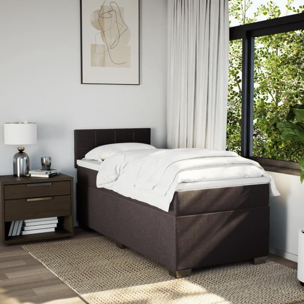 vidaXL Bett Boxspringbett mit Matratze Dunkelbraun günstig online kaufen