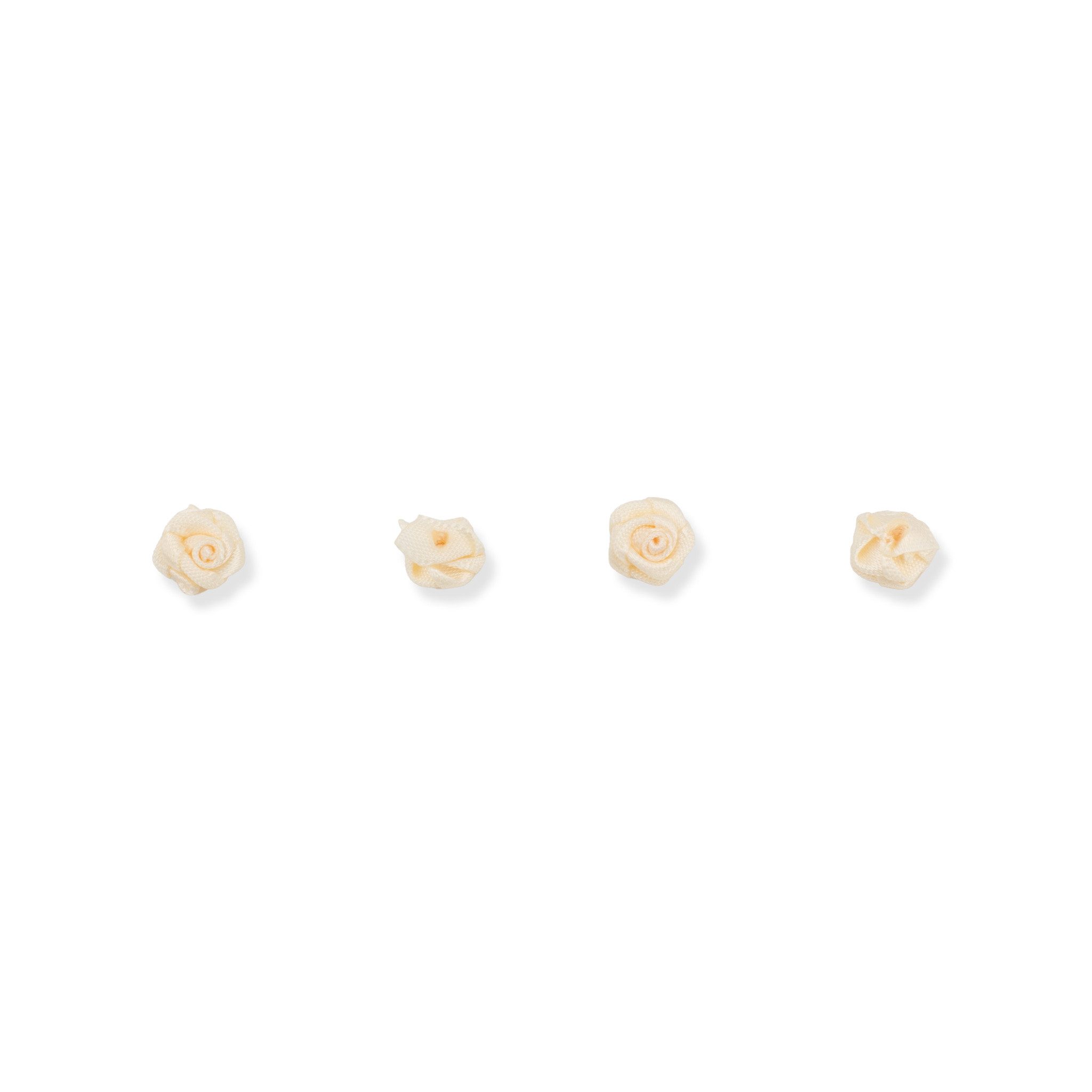 Thumbnail - Creativery Streudeko, Satinrosen 10mm zum Basteln & Aufnähen 20 Stück Champagner