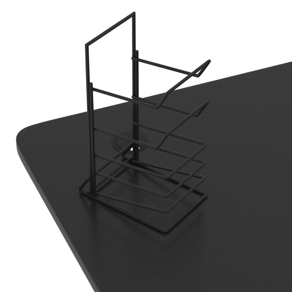 Schreibtisch Y-Gestell furnicato Gaming-mit 90x60x75 cm Schwarz