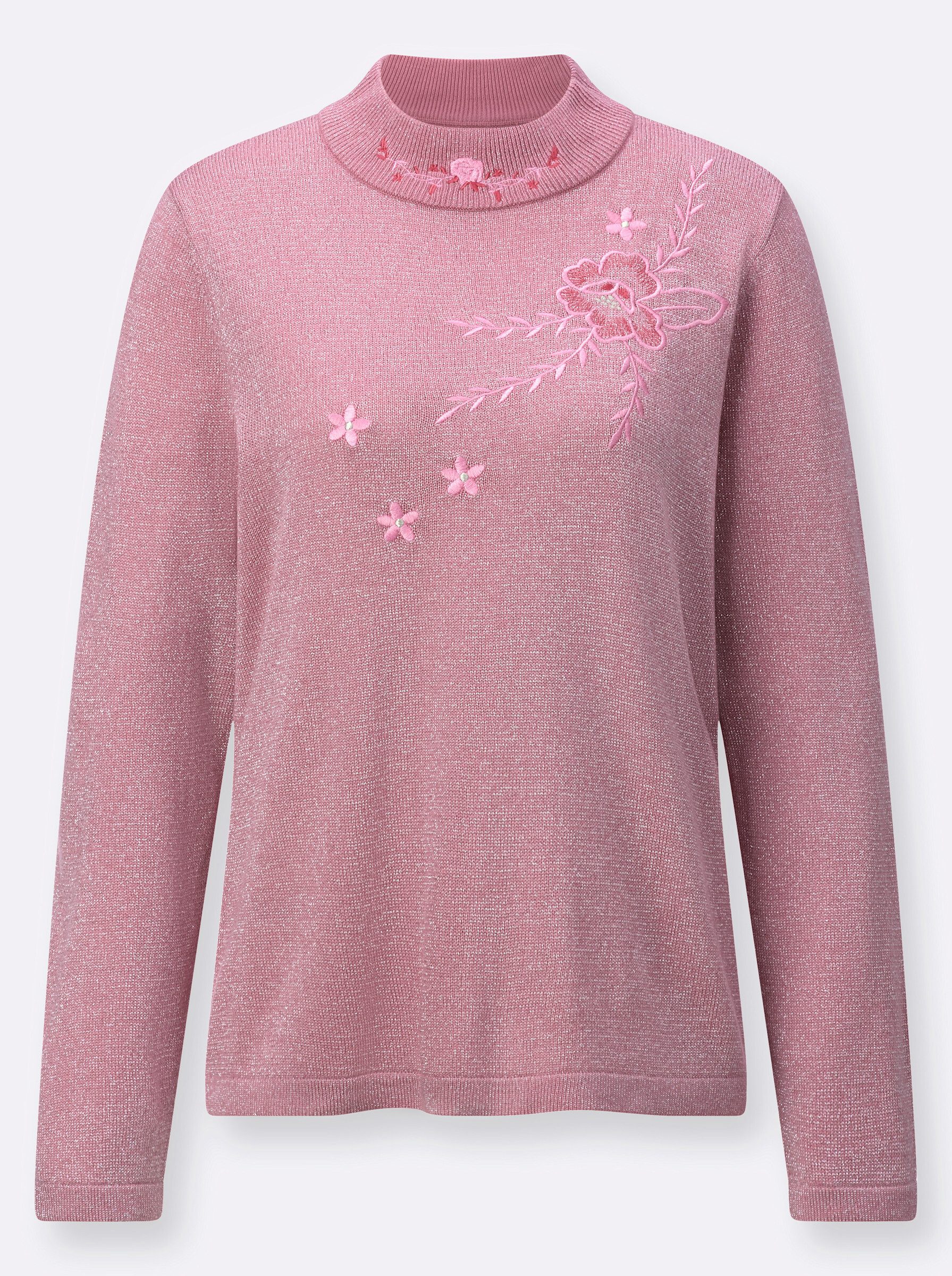 Strickpullover Stehkragen-Pullover Langarm Jersey