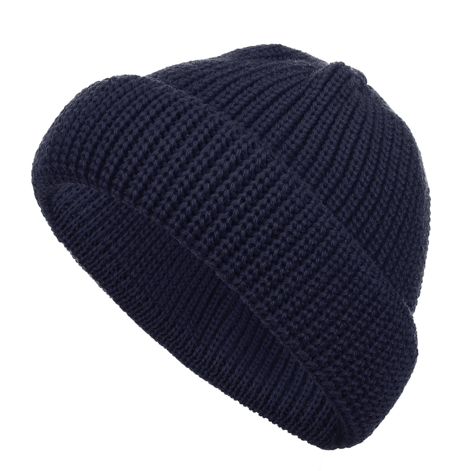 modAS Strickmütze 1078-2 Schippermütze Wollmütze - Wintermütze aus 100% Schurwolle