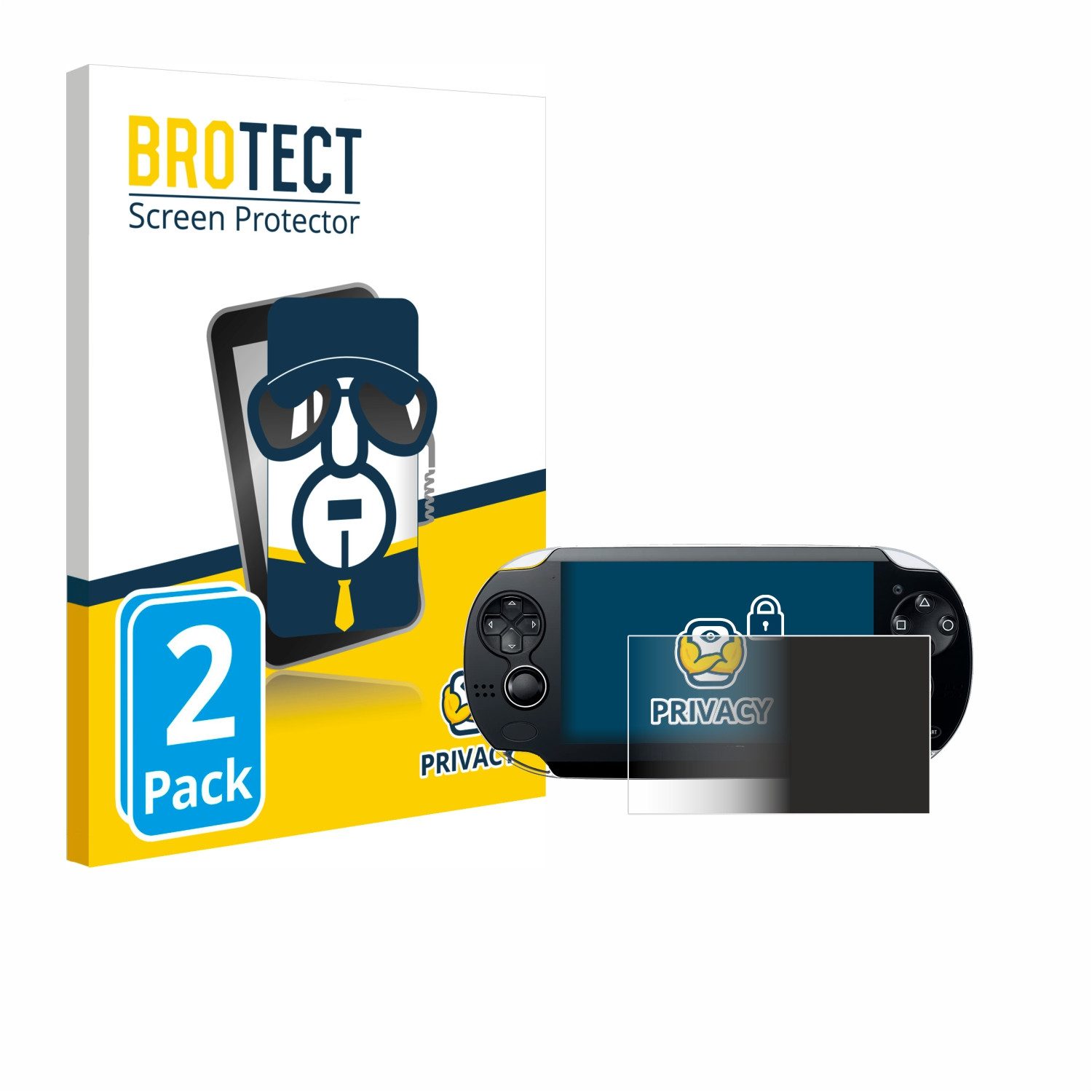 BROTECT Displayschutzfolie Sichtschutzfolie für Sony Playstation PS Vita, 2 Stück, Anti-Spy Privacy Sichtschutz Blickschutzfolie Blaulicht-Schutz