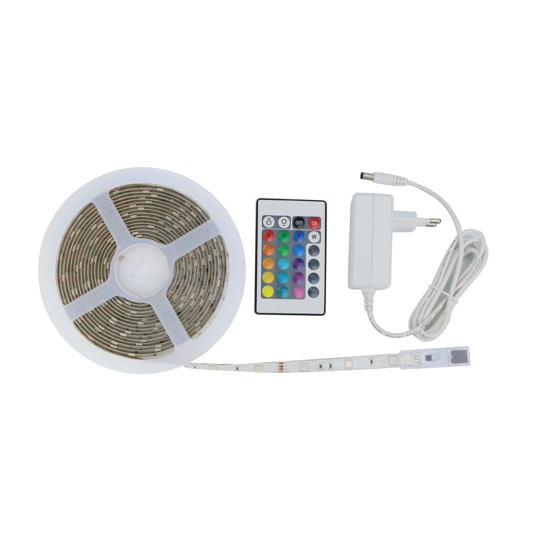Rabalux LED Lichtleiste "Strip" 12V, rgb, Länge: 2, weiß, 19W, L2mm, dimmbar wassergeschützt Dimmart: mit Fernbedienung, RGB