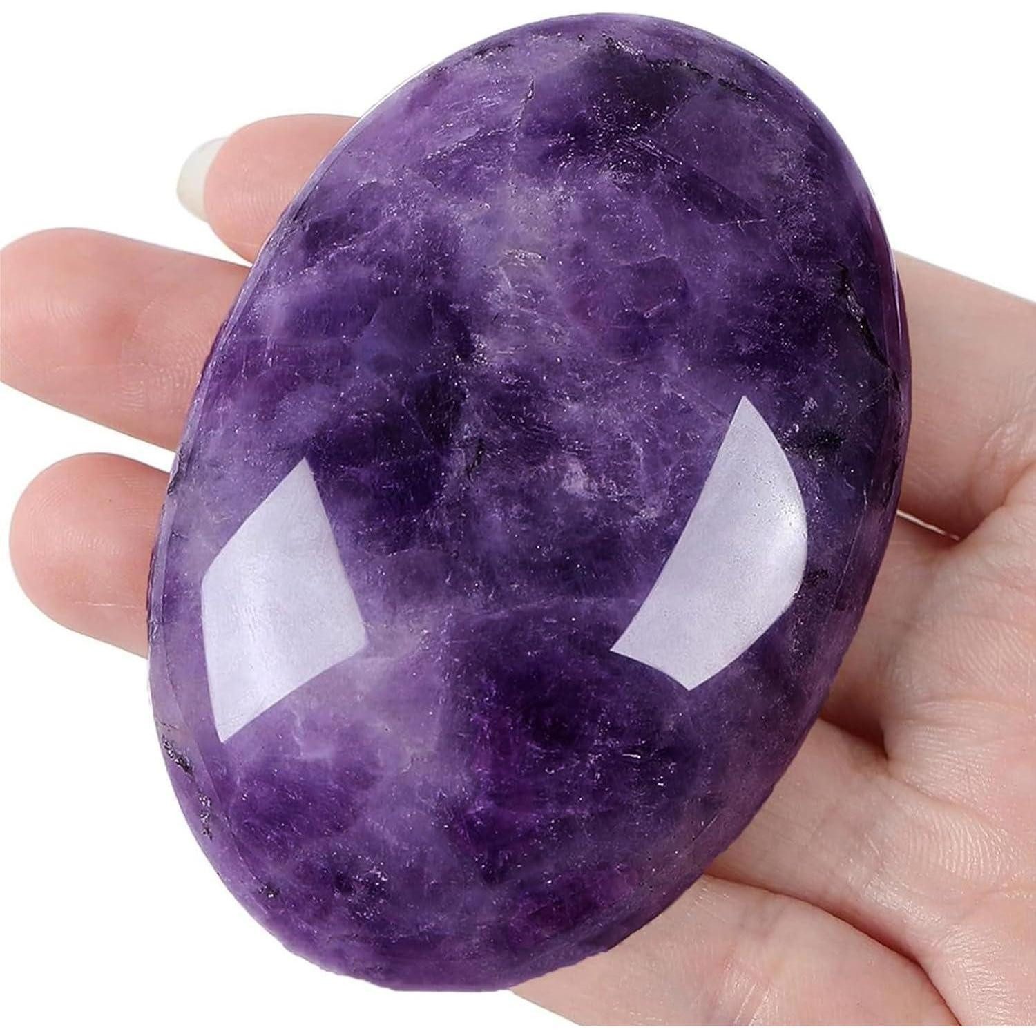 LuxusKollektion Stein Amethyst Handschmeichler Kristall Sorgenstein Reiki A amethyst