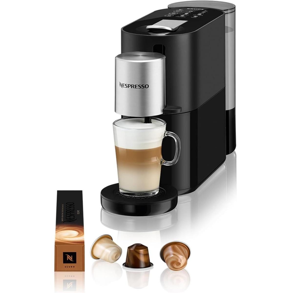 NESPRESSO Kapsel-/Kaffeepadmaschine Nespresso Krups Atelier XN8908 Kaffeemaschine mit Milchaufschäumer, Nespresso Kapsel, 1 L Wassertank