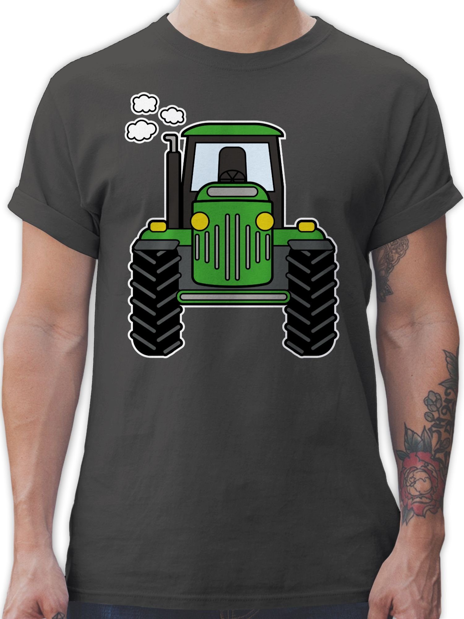 Shirtracer T-Shirt Traktor Trecker Landwirte Bauern Geschenk Bulldog Landwirtschaft Traktor 03 Dunkelgrau