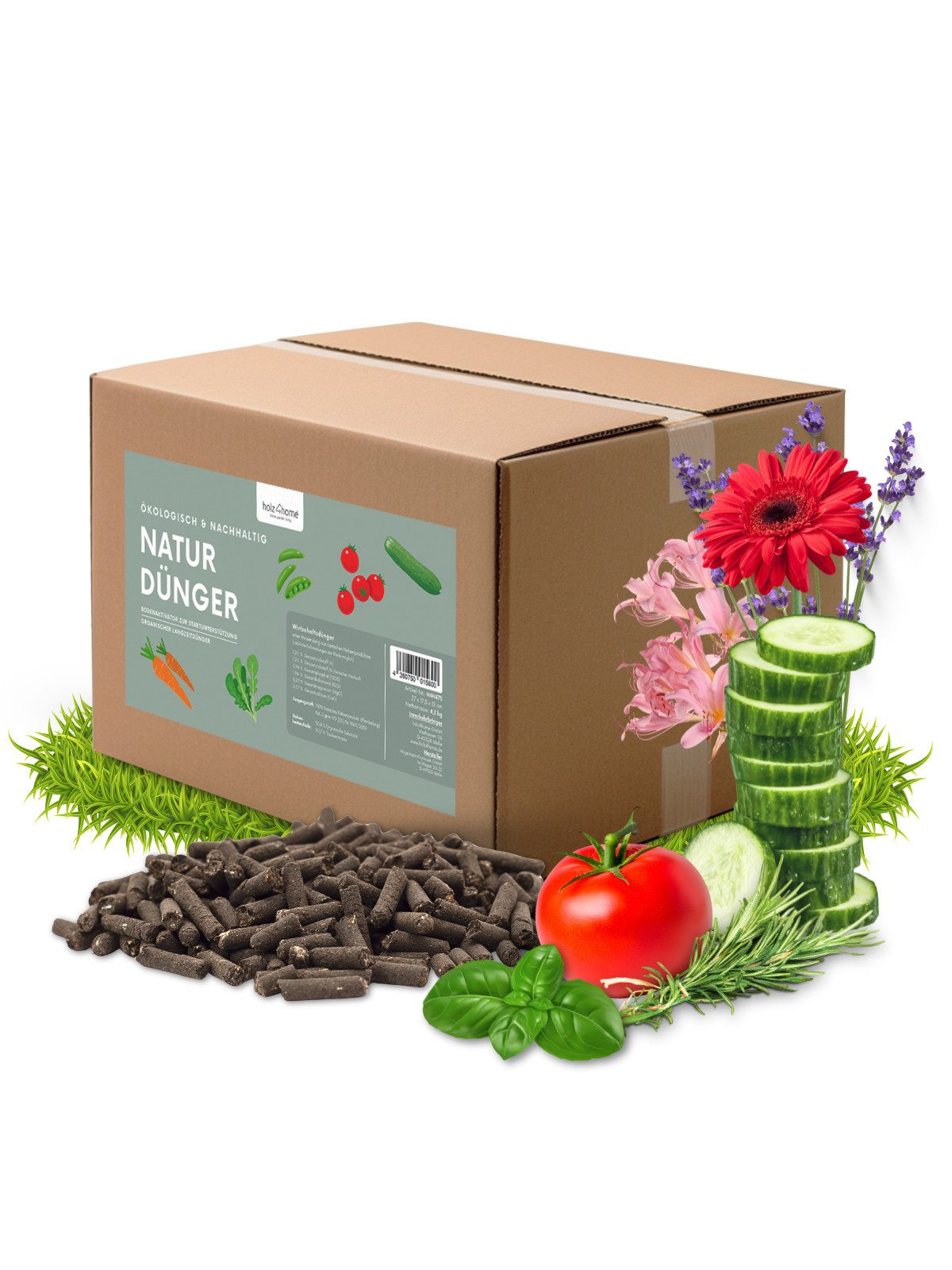 holz4home® Universaldünger Naturdünger 4,2 kg I Langzeitdünger für Garten, Gemüse, Rasen, 4,2 kg organischer Dünger für Blumen
