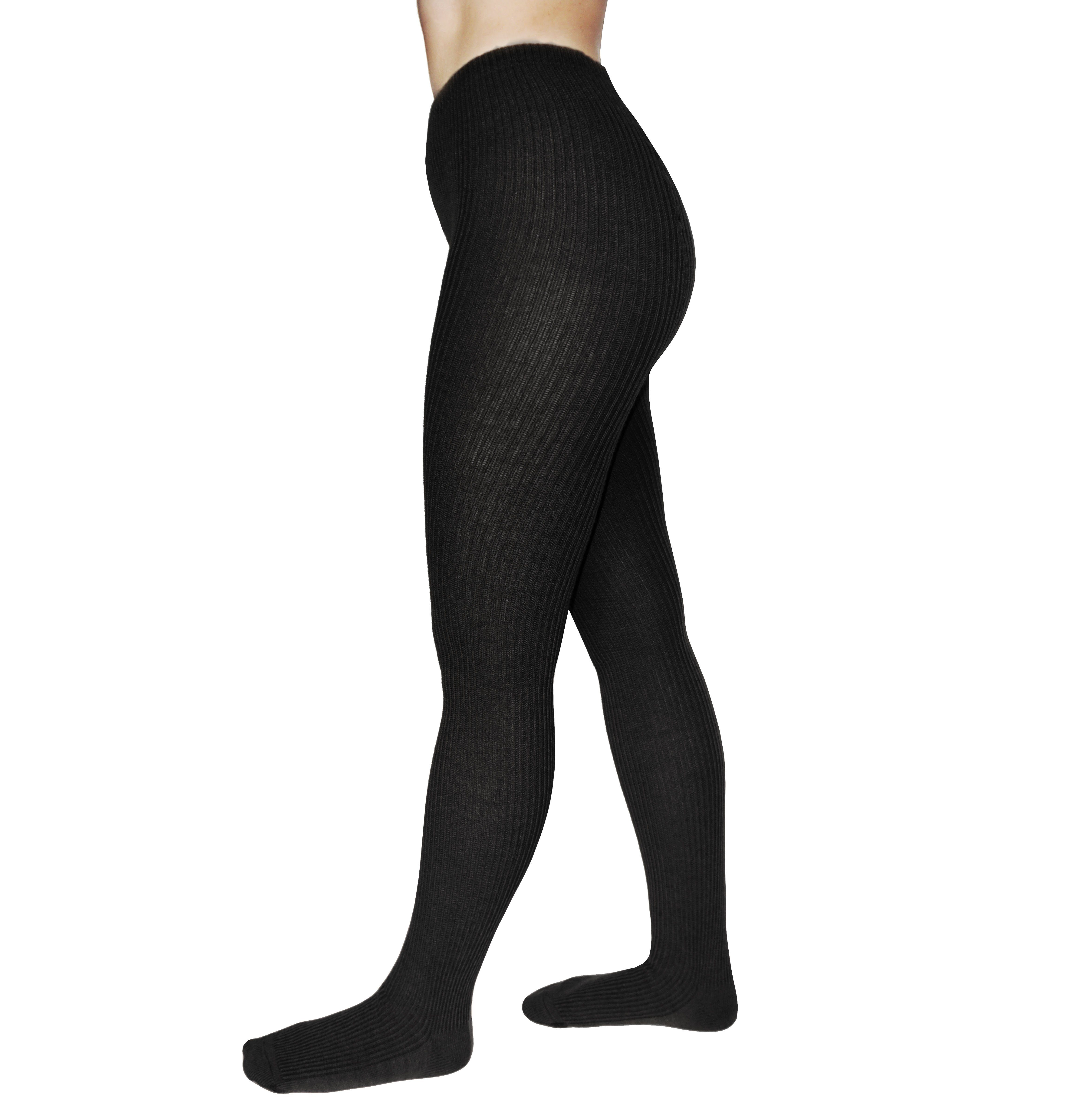 Strickstrumpfhose Damen Strickstrumpfhosen >>Rippe 1:1<< aus Wolle