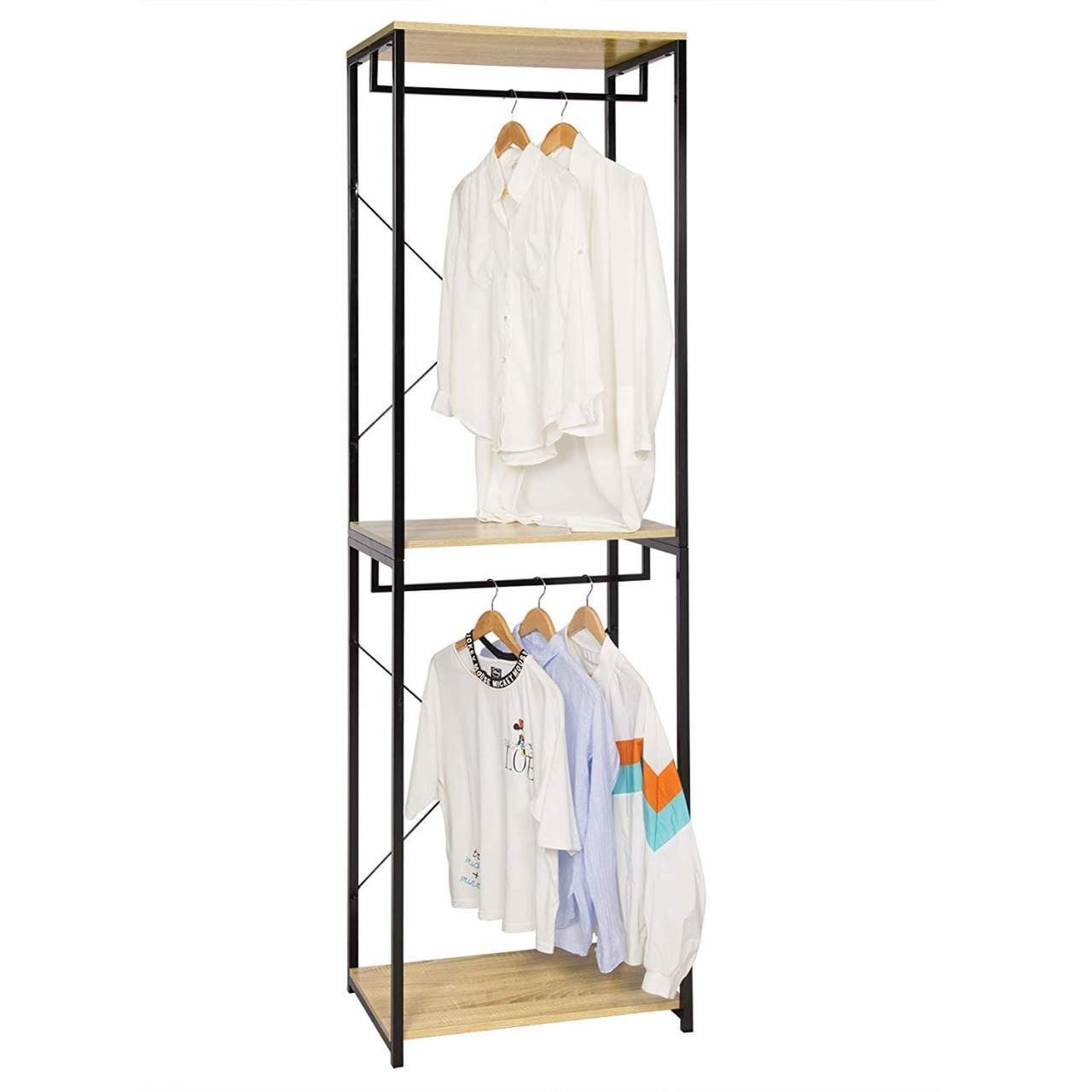 Woltu Kleiderständer, (1 St), Garderobenständer Schwarz Helleiche günstig online kaufen