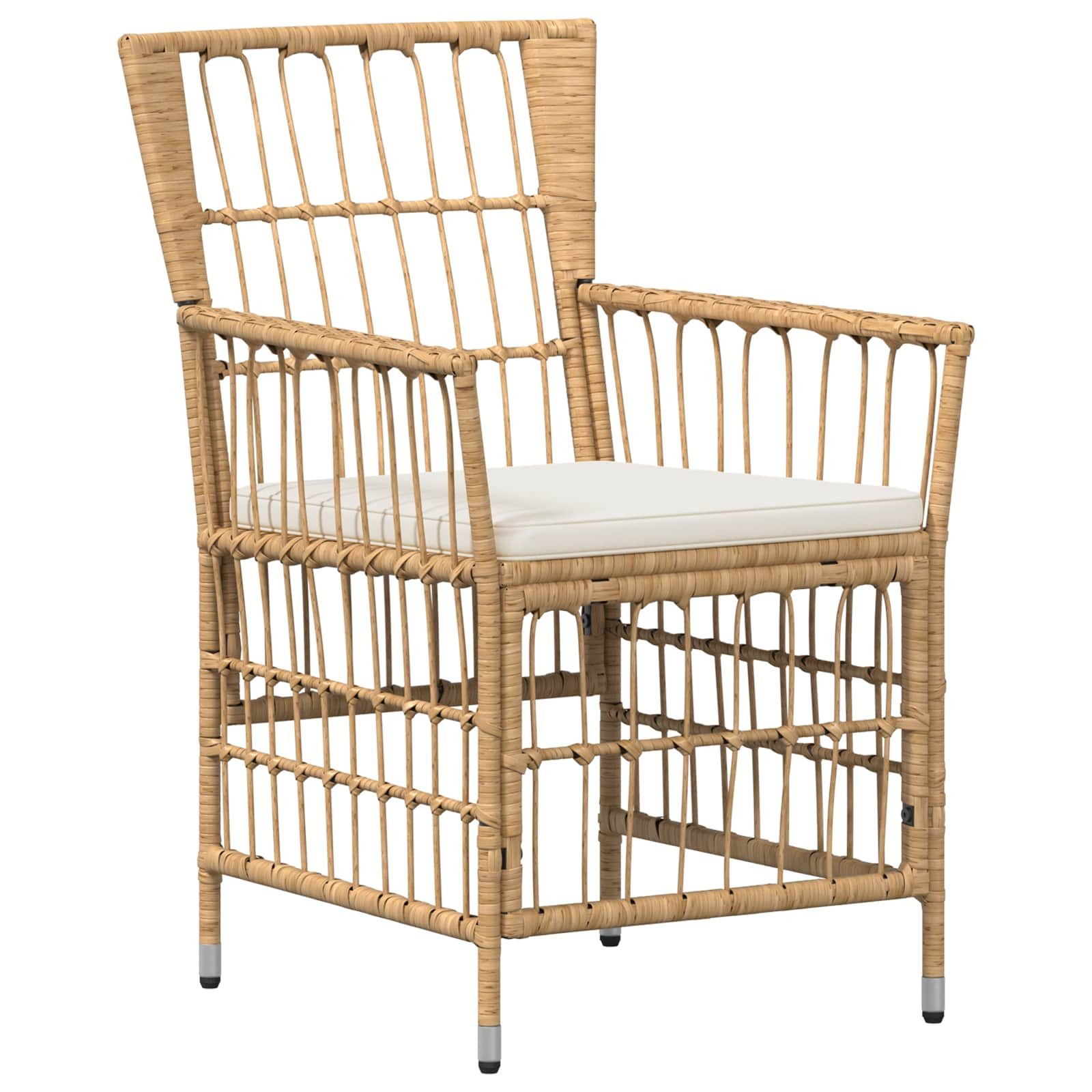 vidaXL Gartenlounge-Set Outdoor-Essgruppe 3 stk. Natur Poly-Rattan, (3-tlg)