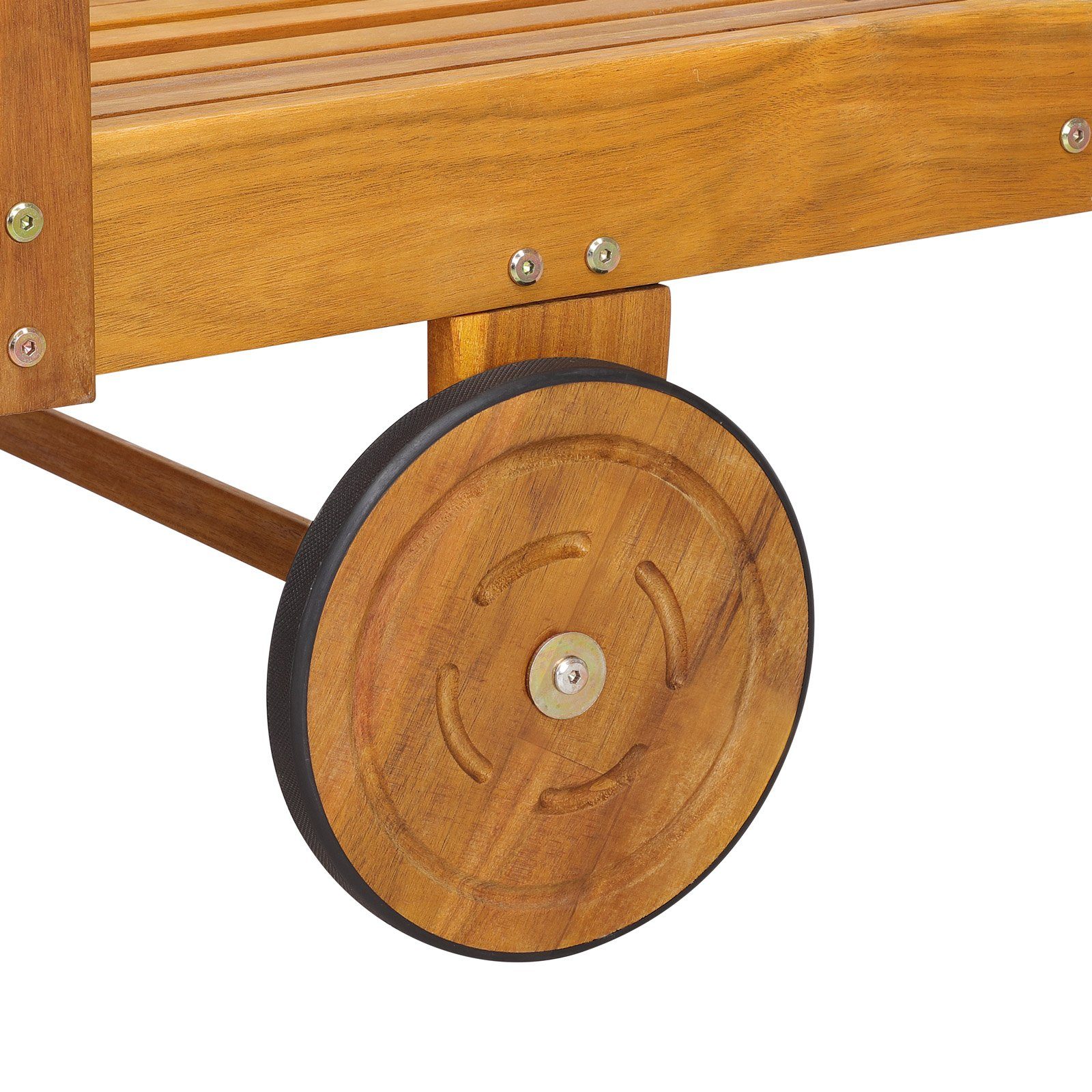 Casaria Gartenliege kg Tisch Holz belastbar verstellbar ausziehbar klappbar Braun, 160 Akazien