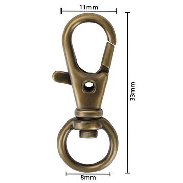 Belle Vous Rundstahlkette 50er Pack Bronze Mini Karabiner - 33mm lang, Metall, Bronze Mini Karabiner (50er Pack) - 33mm lang