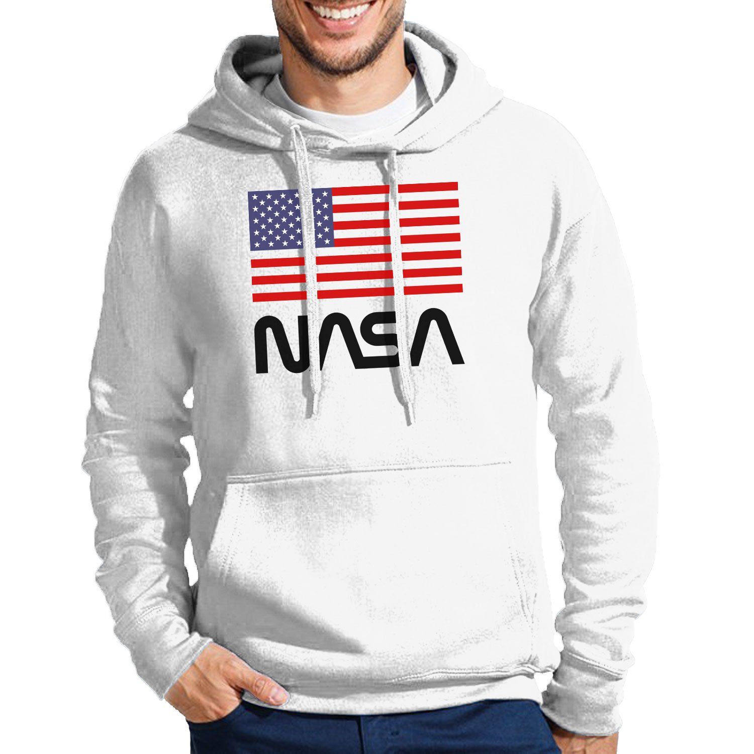 Blondie & Brownie Hoodie Herren NASA Nasa USA Amerika Rakete Mit Kapuze