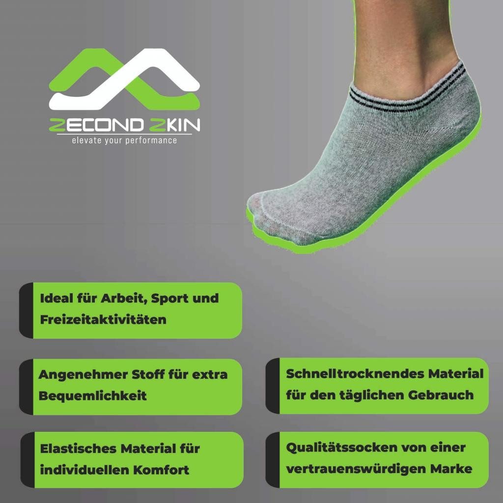 trends4cents Sneakersocken Zecond Zkin 8 Paar Sneaker Socken Gr. 32-38 grau (8-Paar)