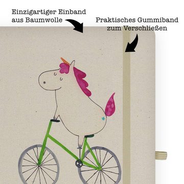 Mr. & Mrs. Panda Notizbuch Einhorn Radfahrer - Transparent - Geschenk, Pegasus, Unicorn, Schreib Mr. & Mrs. Panda, Personalisierbar