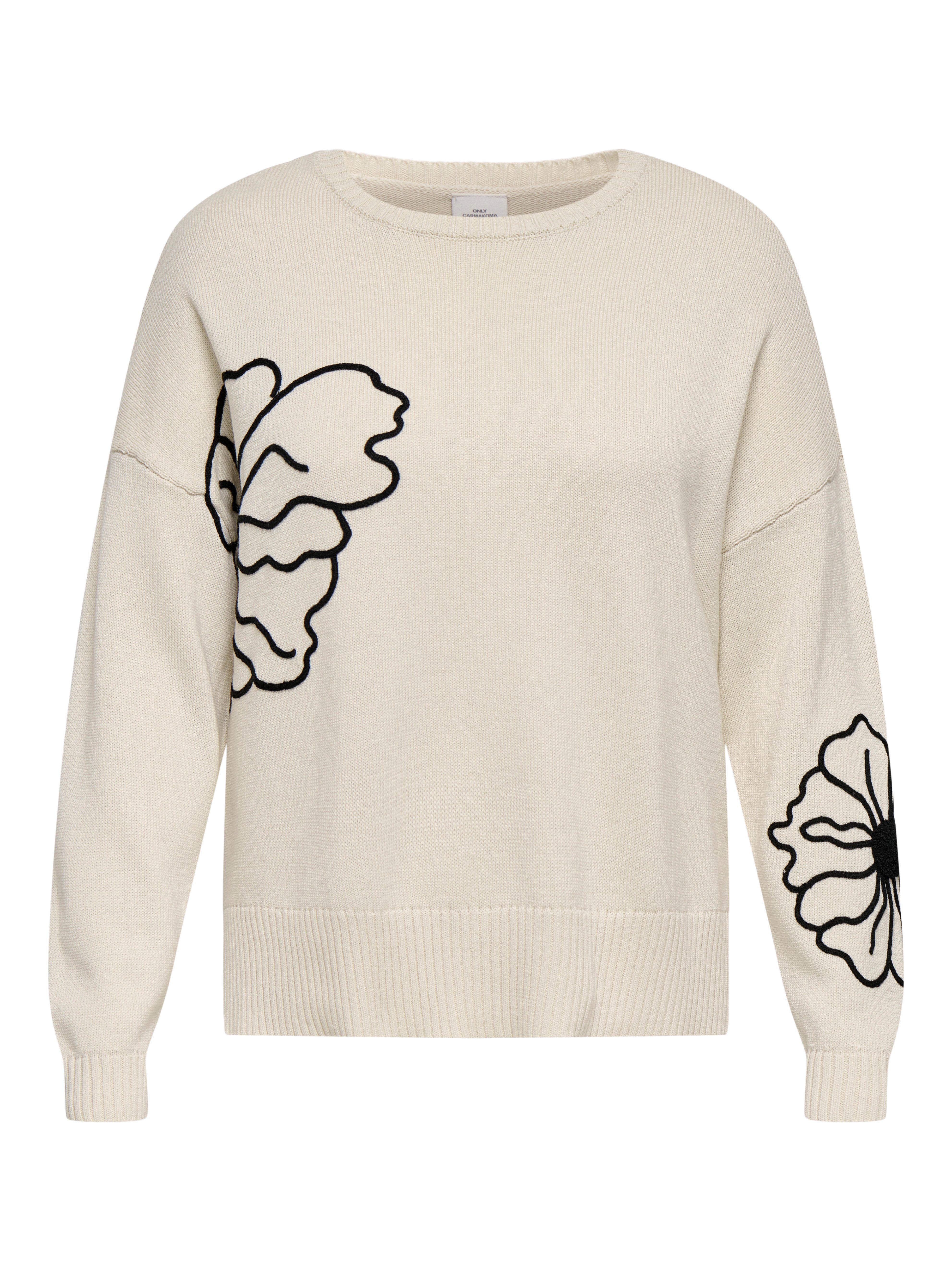 ONLY CARMAKOMA Rundhalspullover CARPETRA LS FLOWER EMB O-NECK CC KNT günstig online kaufen