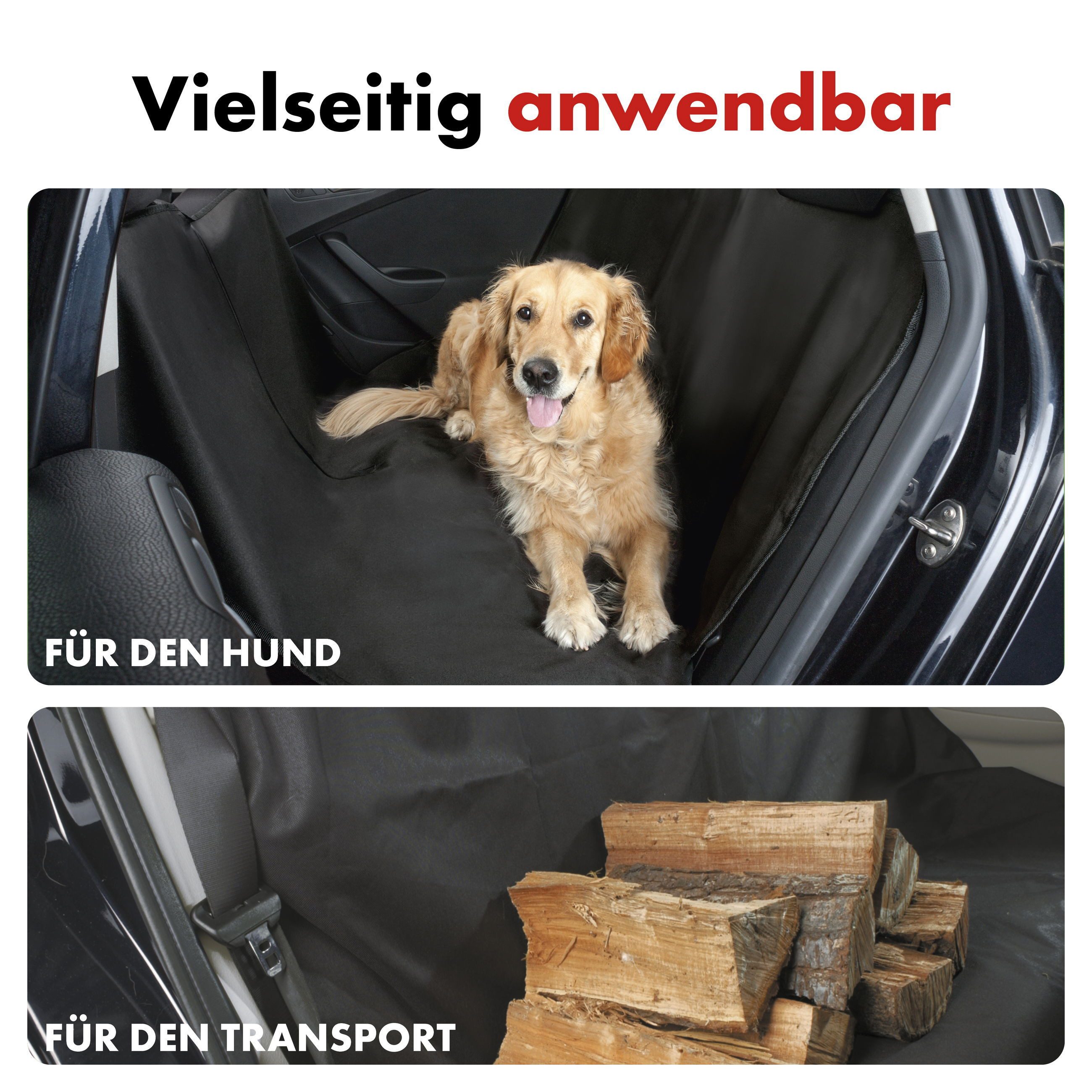 WALSER Kofferraummatte PKW Rücksitzbank Schutzdecke, Hundedecke Nero (1 St)