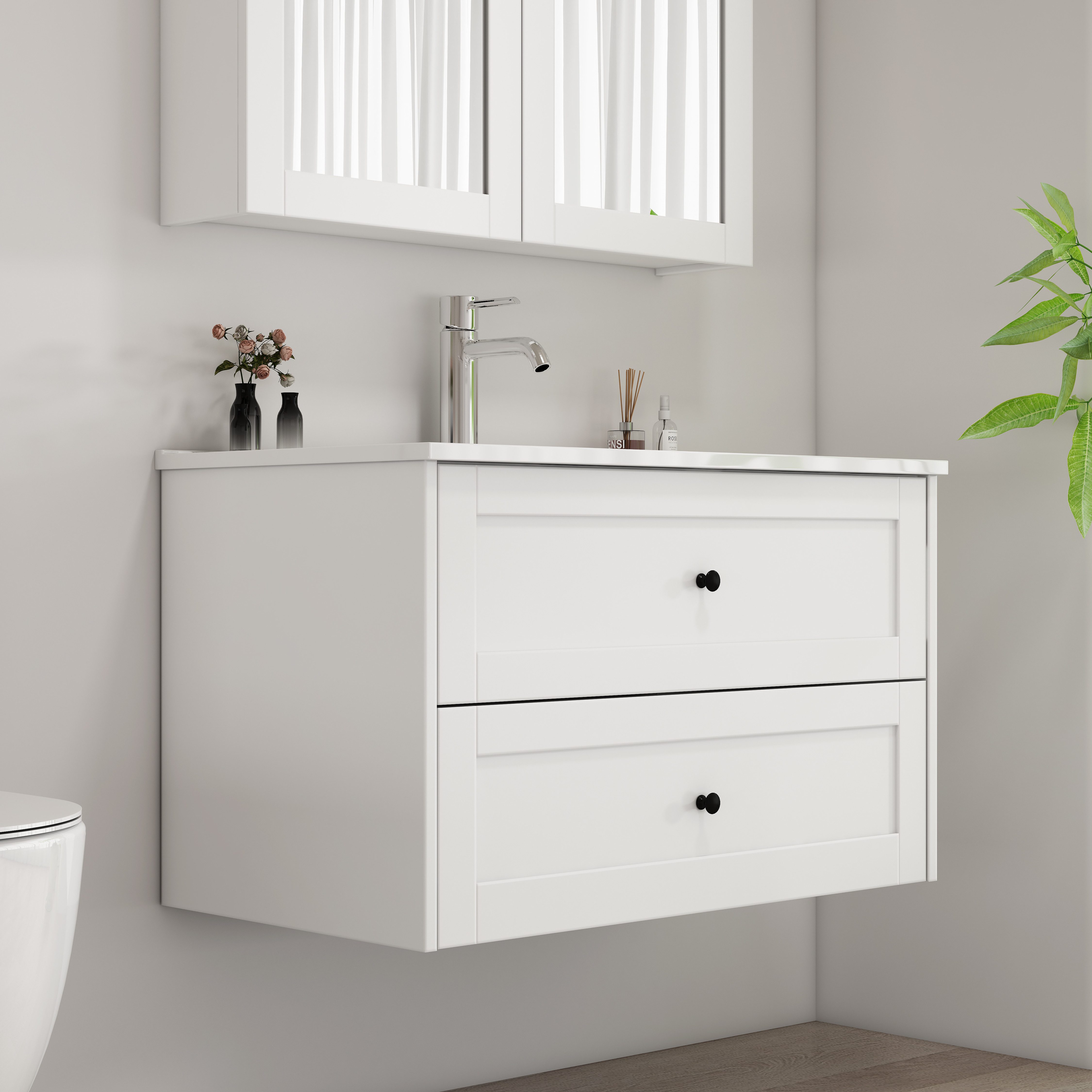 welltime Waschtisch Rotterdam, Badmöbel inkl. Keramikwaschbecken, in versch günstig online kaufen