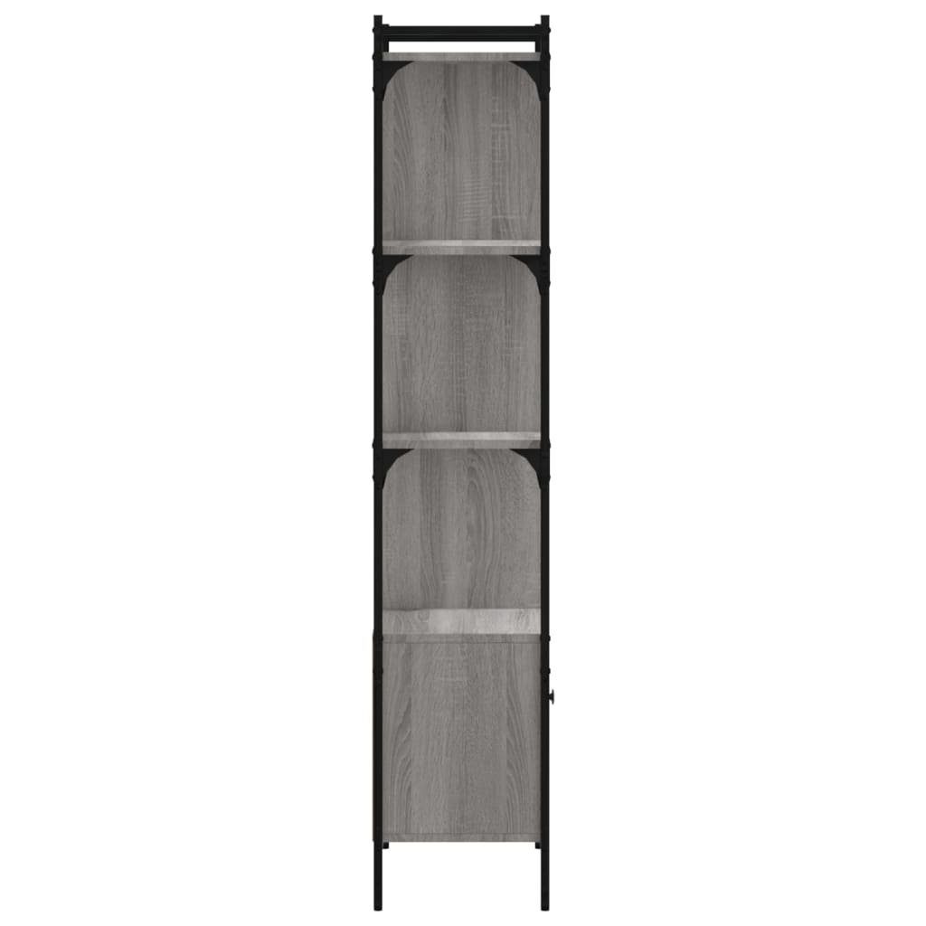 vidaXL Bücherregal 1-tlg. cm Grau 44,5x30x154,5 Sonoma Holzwerkstoff, mit Bücherregal Tür