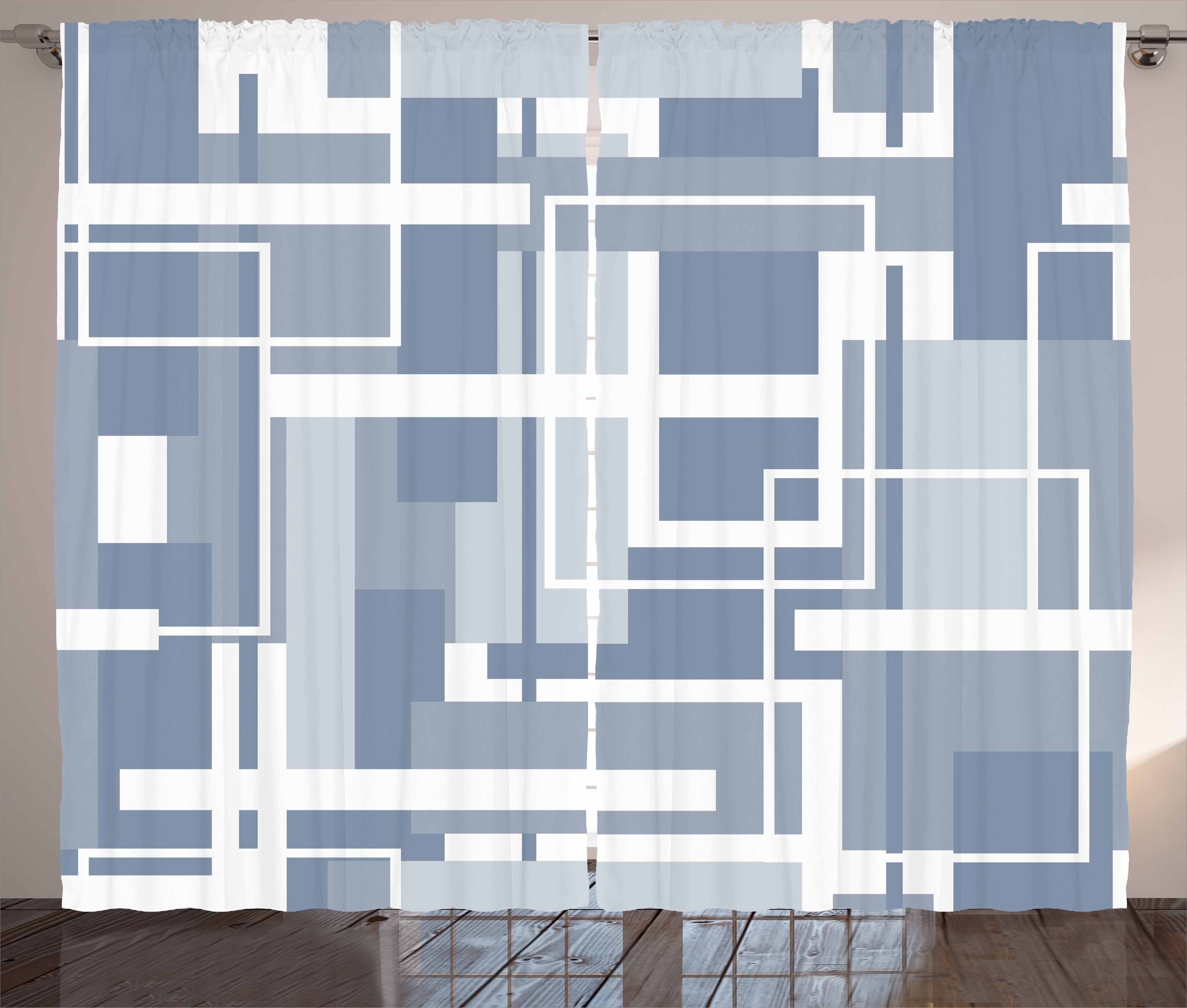 Gardine Schlafzimmer Kräuselband Vorhang mit Schlaufen und Haken, Abakuhaus, Geometrisch futuristisch Stripes