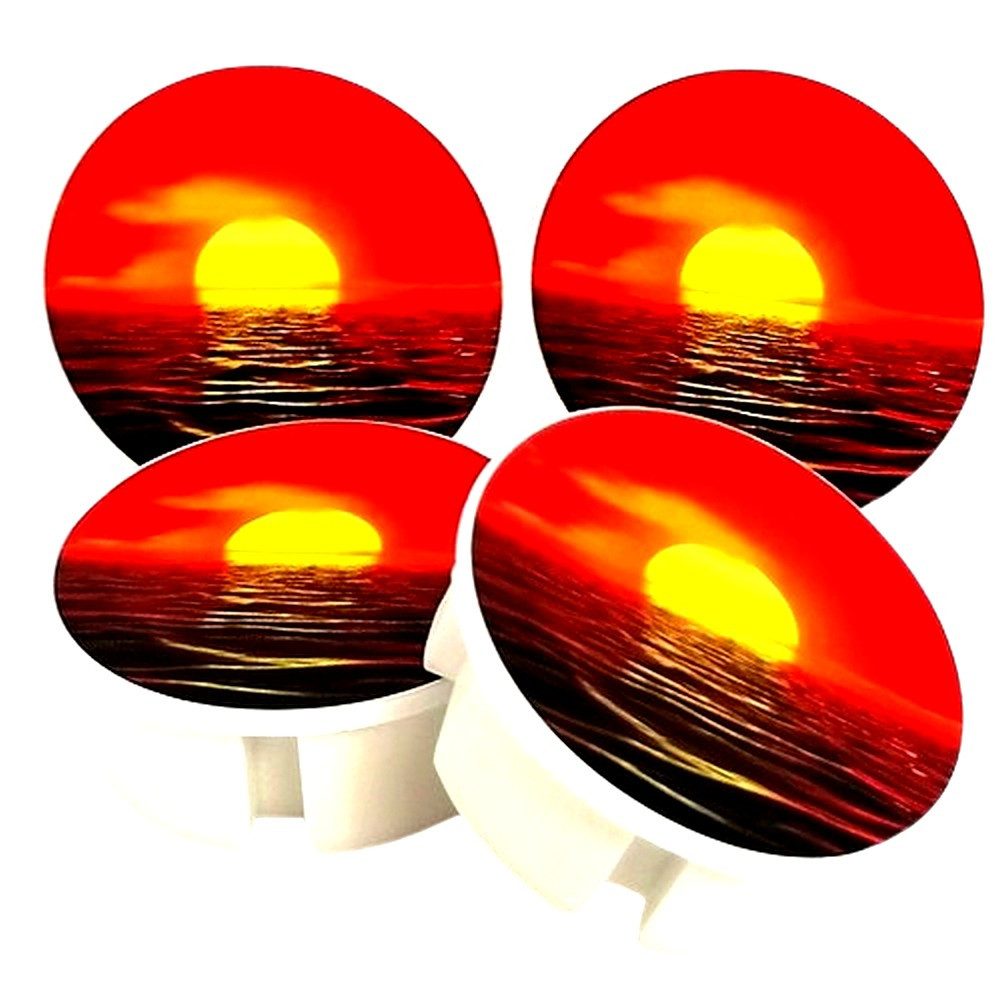 STECKEL Wanddekoobjekt 4 Stück DEKO-STECKEL® - DS-412 Sonne - Steckdosen Abdeckung (Spar-Set, 4 St., 4er Set), Spritzschutz, Staubschutz, Dekoration