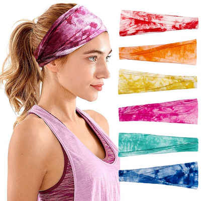 SWINTAGER Haarband 6 Sport-Stirnbänder, elastischer Haarwickel, Yoga-Kopftuch, Ideal für Alltag, Sport, Fitness und ungezwungene Zusammenkünfte