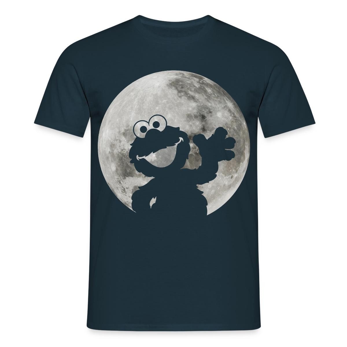 Spreadshirt T-Shirt Sesamstraße Elmo Im Vollmond Männer T-Shirt (1-tlg)