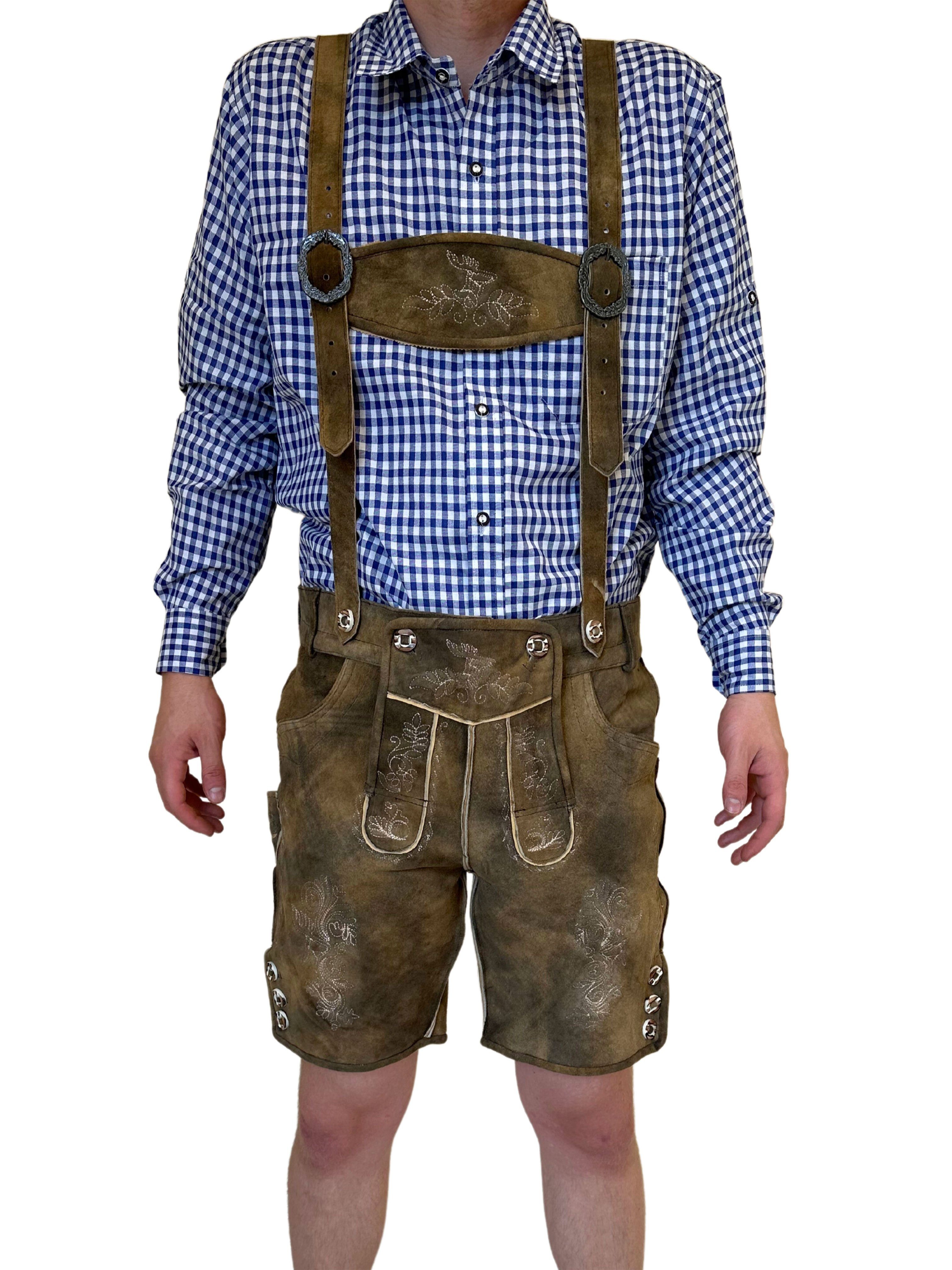 Dretaild Trachtenhose Premium Herren Lederhose kurz günstig online kaufen