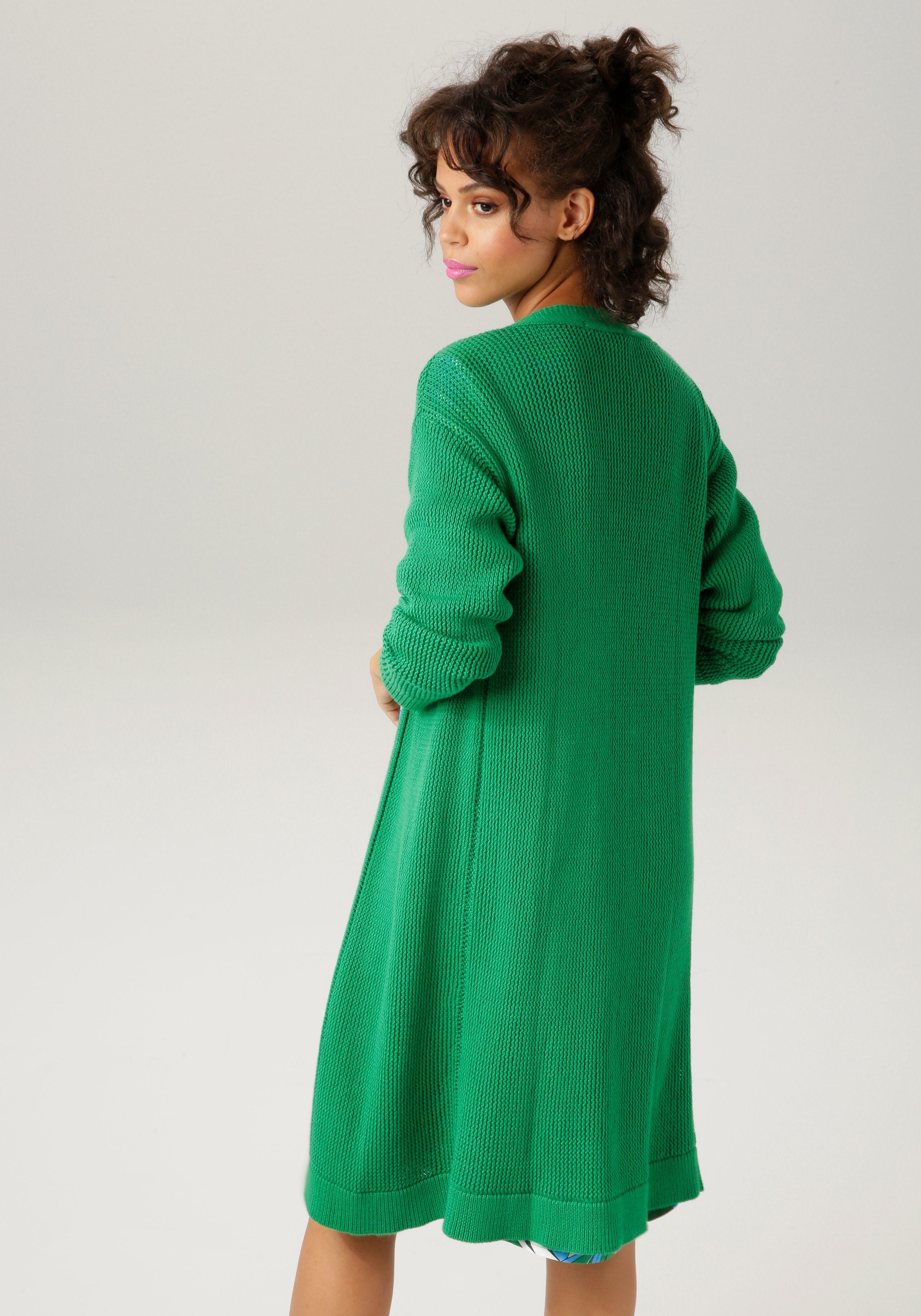 Aniston CASUAL Strickjacke im trendigem Netzstrickmuster günstig online kaufen