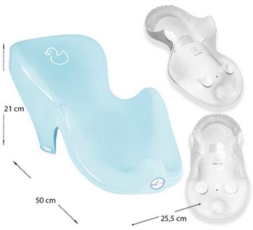 Tega-Baby Babybadewanne 5 Teile SET – DUCK Blau + Ständer Weiss - Babybadeset Wanne 86 cm, (Made in Europe Premium-Set), **Wanne + Sitz +Topf +WC Aufsatz + Hocker + Ständer**