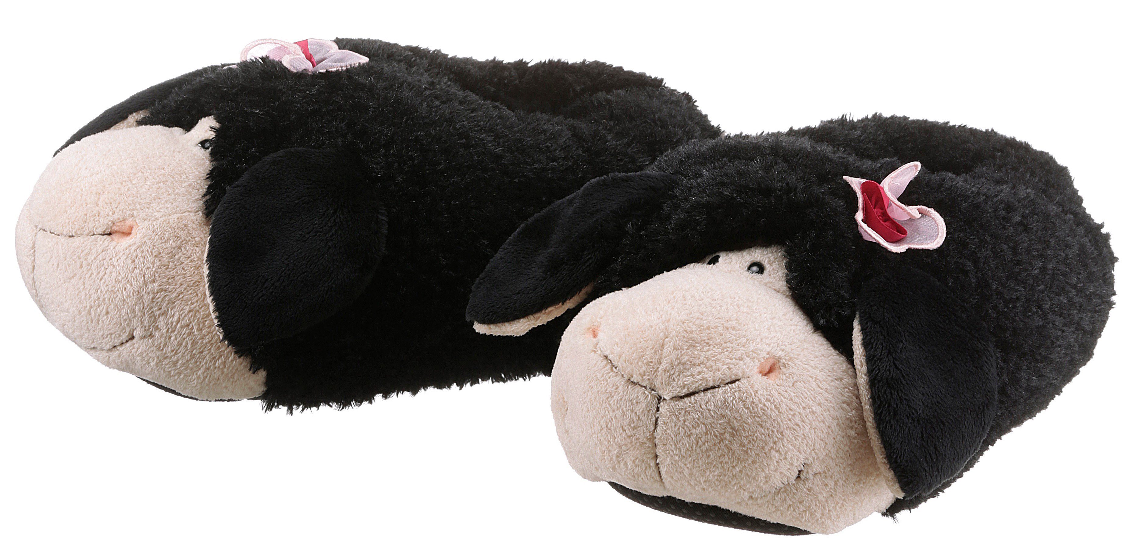 Nici JOLLY Plüsch Hausschuhe mit süßer Blüte