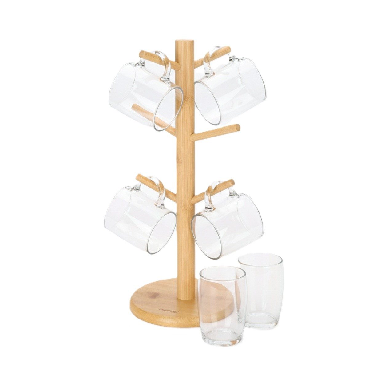 Cheffinger Küchenorganizer-Set Küchenständer aus Bambus, Tassenhalter & Bre günstig online kaufen