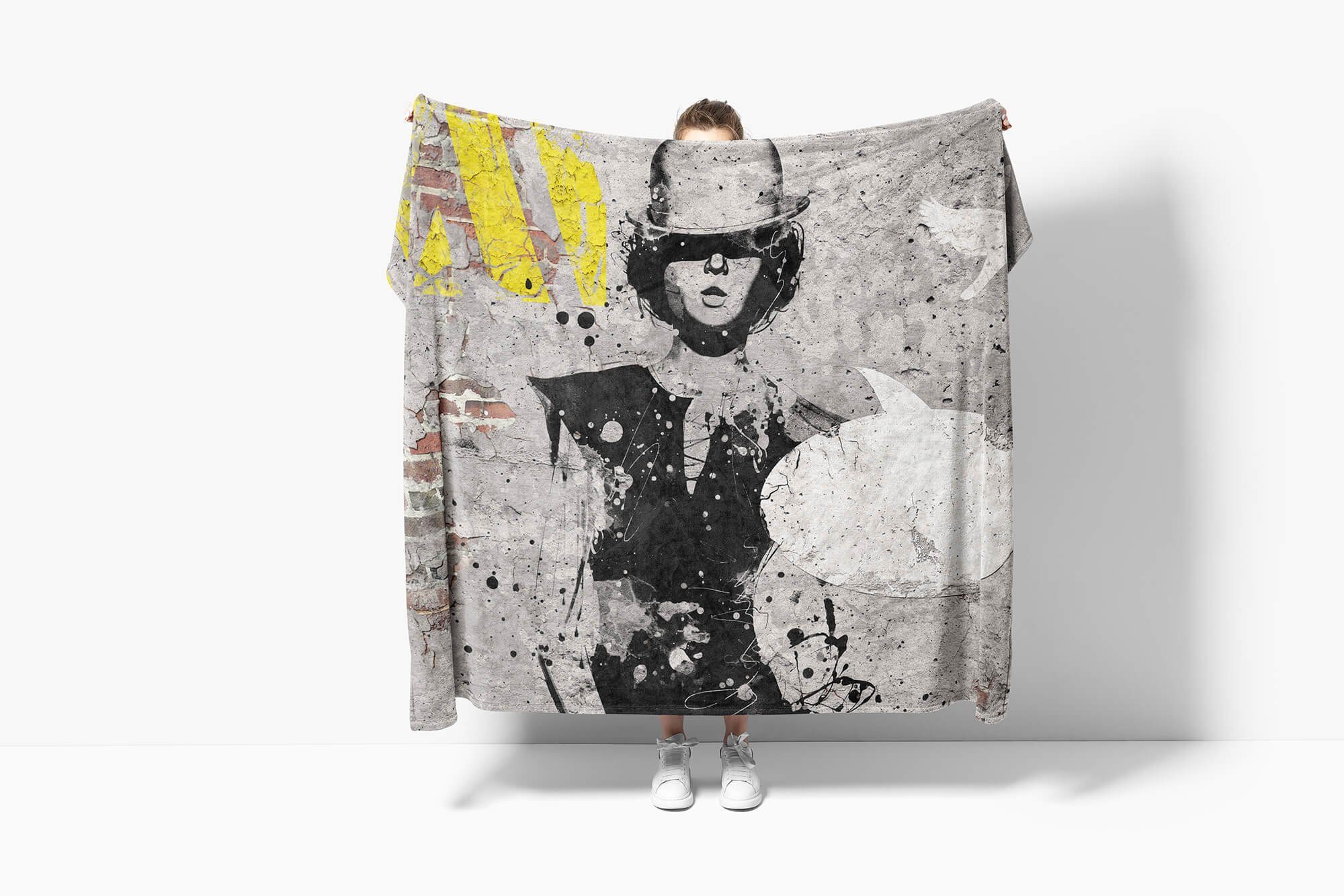 (1-St), Fotomotiv Handtuch Baumwolle-Polyester-Mix Handtücher Art Strandhandtuch Saunatuch Street Art Kuscheldecke Handtuch Wa, Sinus mit alte