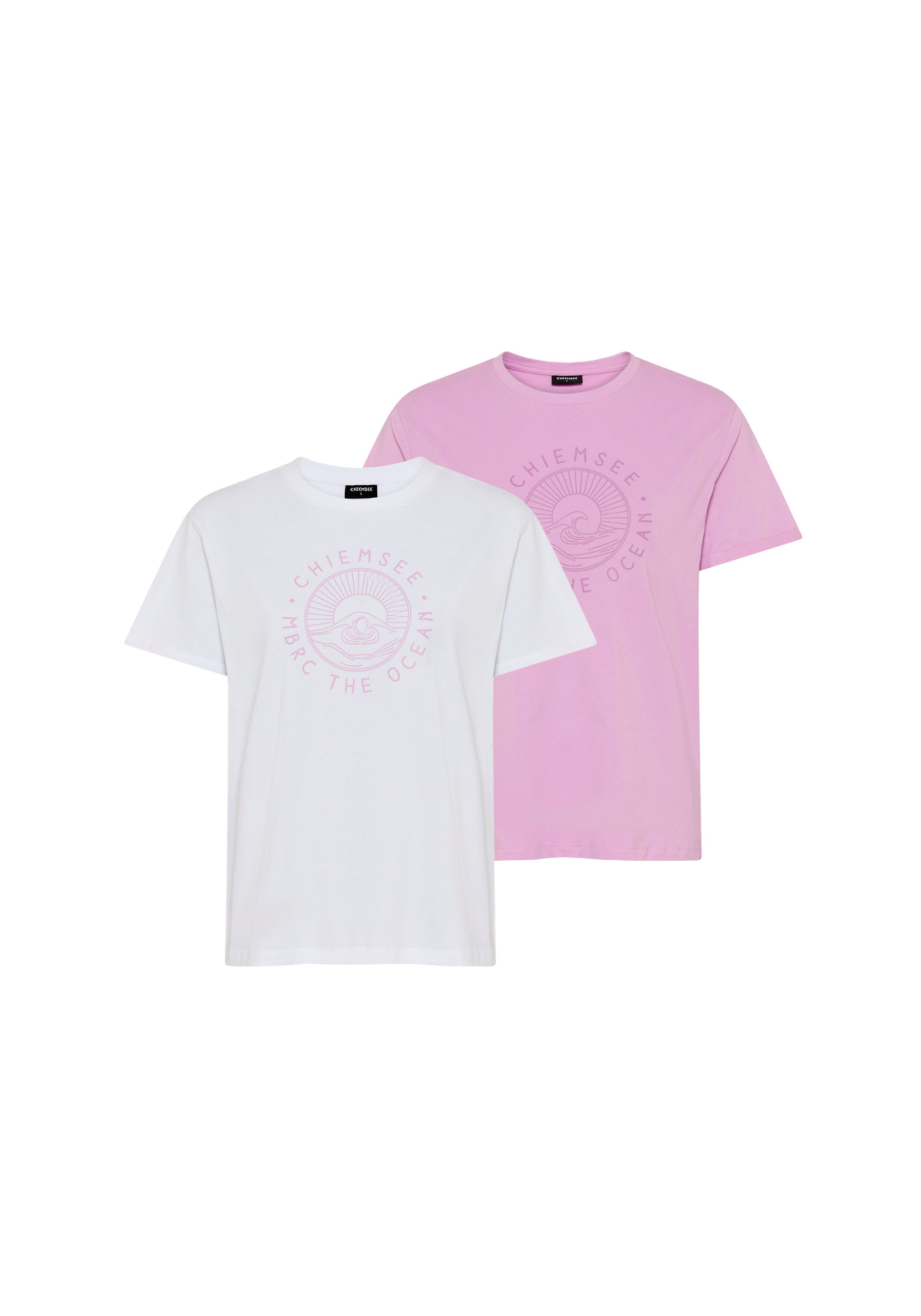 Chiemsee T-Shirt (Packung, 2-tlg) figurbetonte Passform, Kurzarm, mit Frontdruck, Rundhalsausschnitt