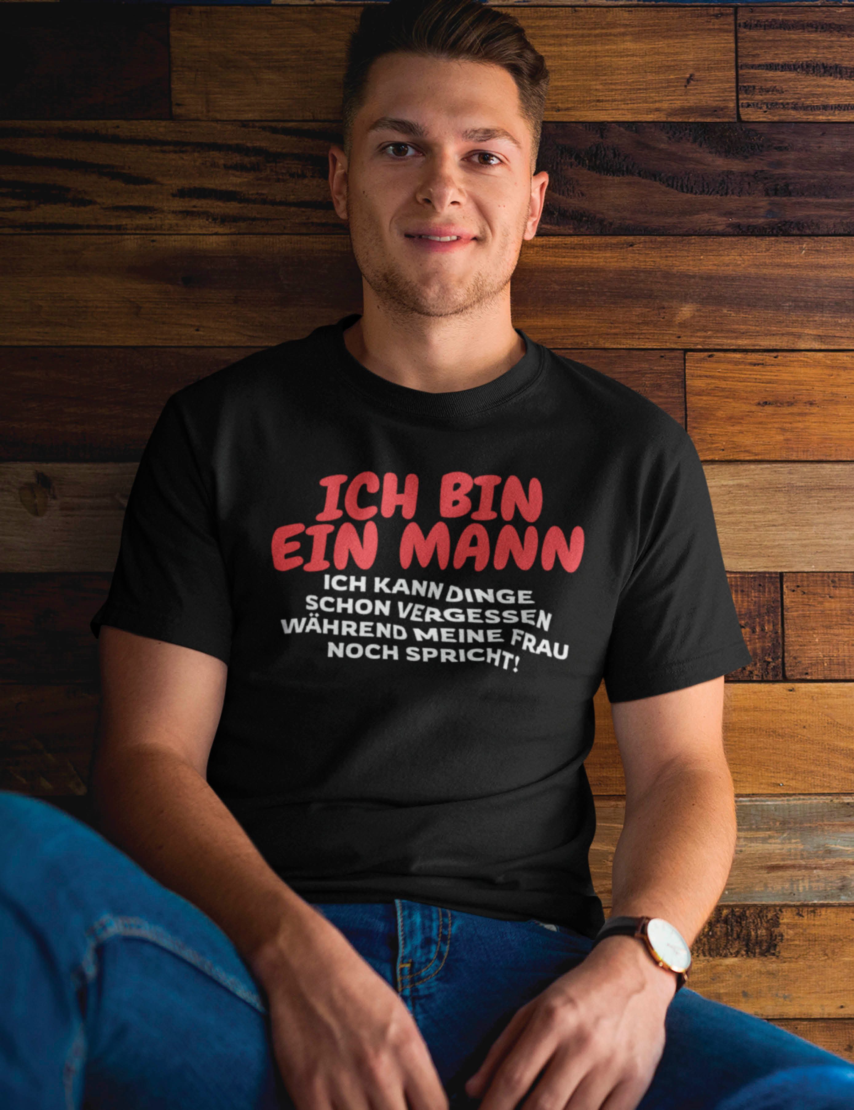 Youth Designz T-Shirt "Ich bin ein Mann"Herren T-Shirt Aufdruck Statement Geschenk Ehemänner mit lustigen Print für Männer – Bild 4 von 5