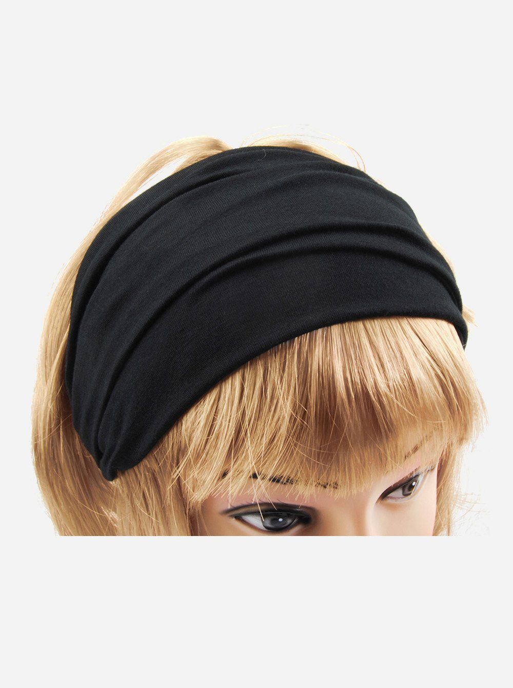 axy Haarband Damen Haarband Kopfband, Stirnband für Yoga und Sport Hairband Schwarz