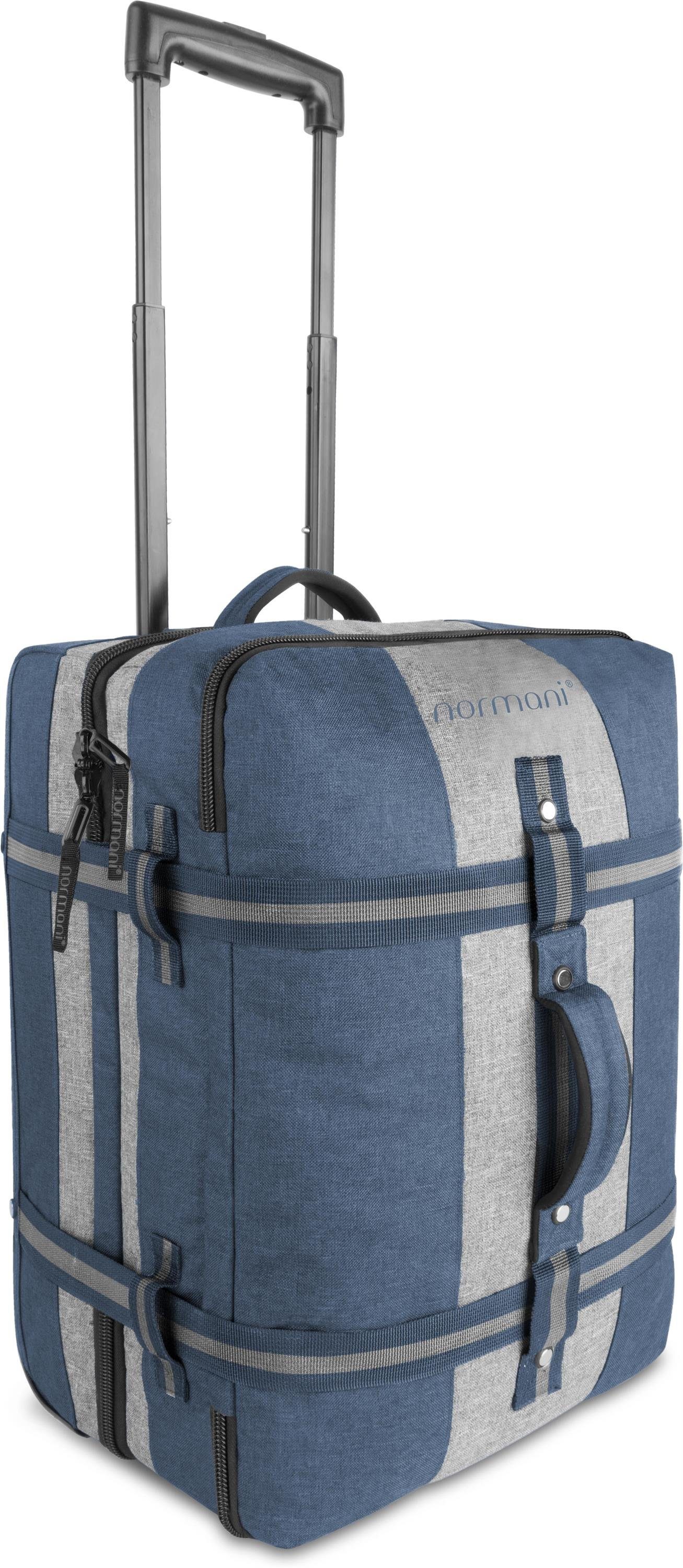 Trolley clevere Aurori normani Blau/Grau Reisetasche mit Reisetasche Handgepäckmaß Fächeraufteilung 45, mit
