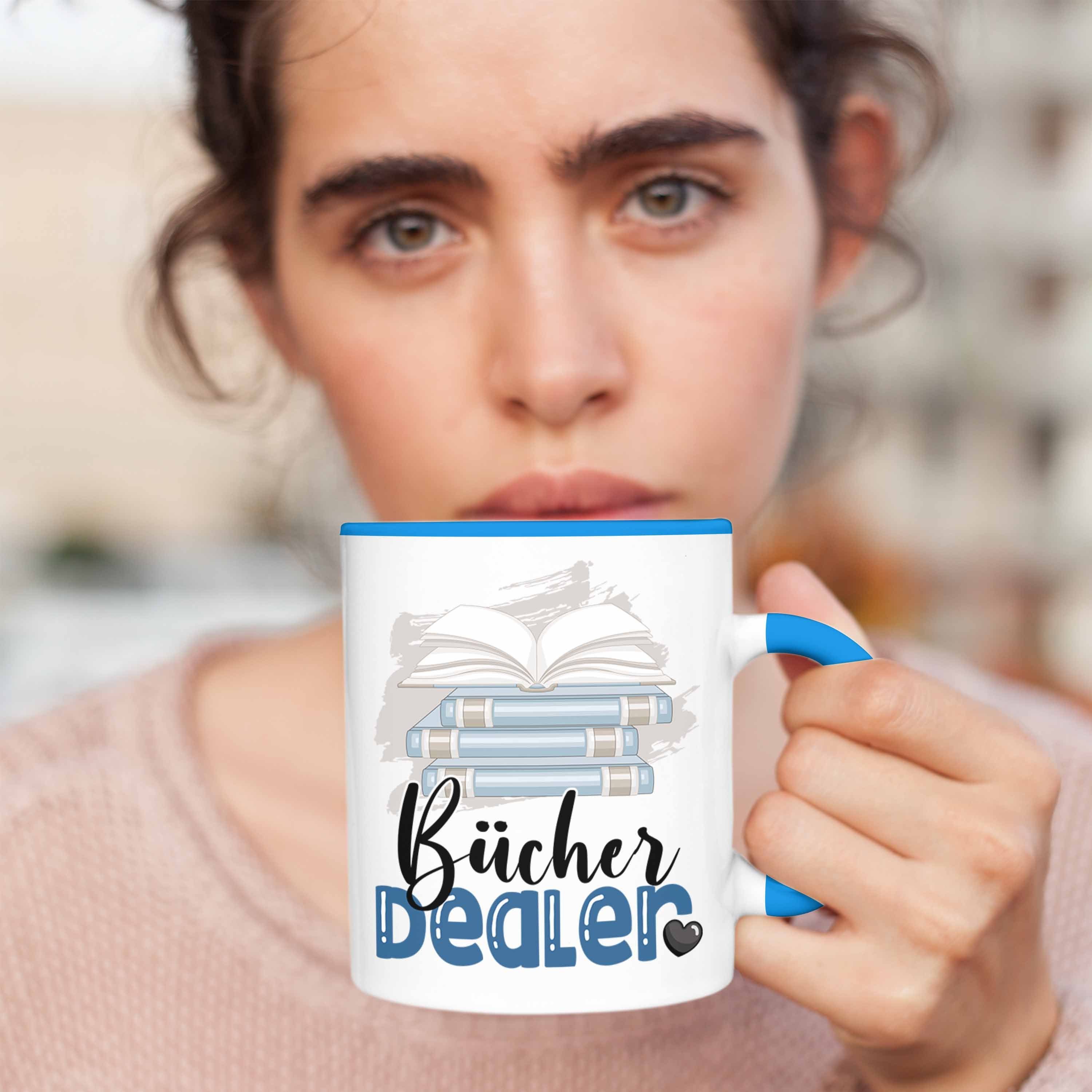 Bibliothek Blau Geburtsta Tasse Tasse Bücher-Verkäufer Bücher für Trendation Dealer Geschenk