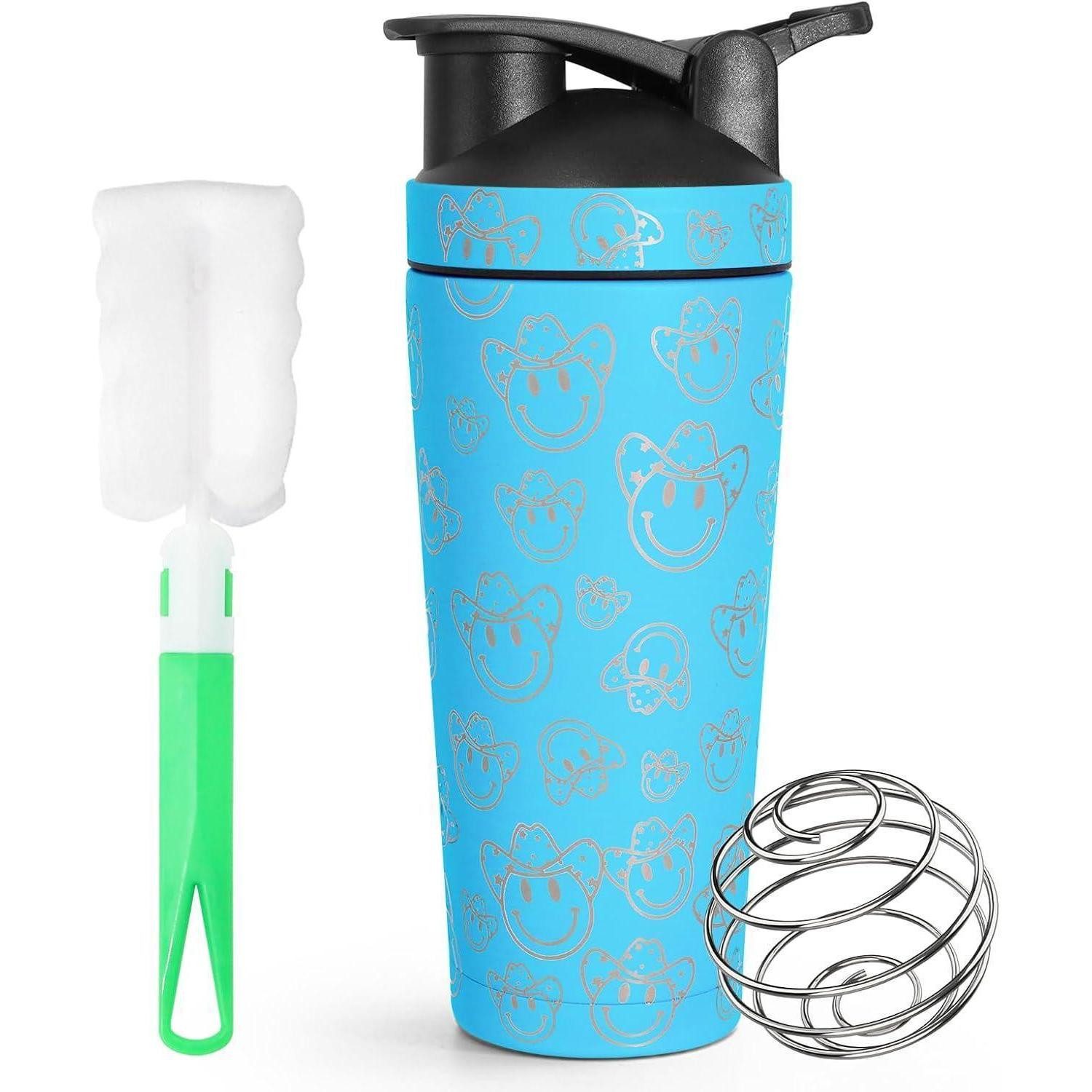 Protein Shaker Edelstahl Protein Shaker mit Kugel und Skala, BPA-frei